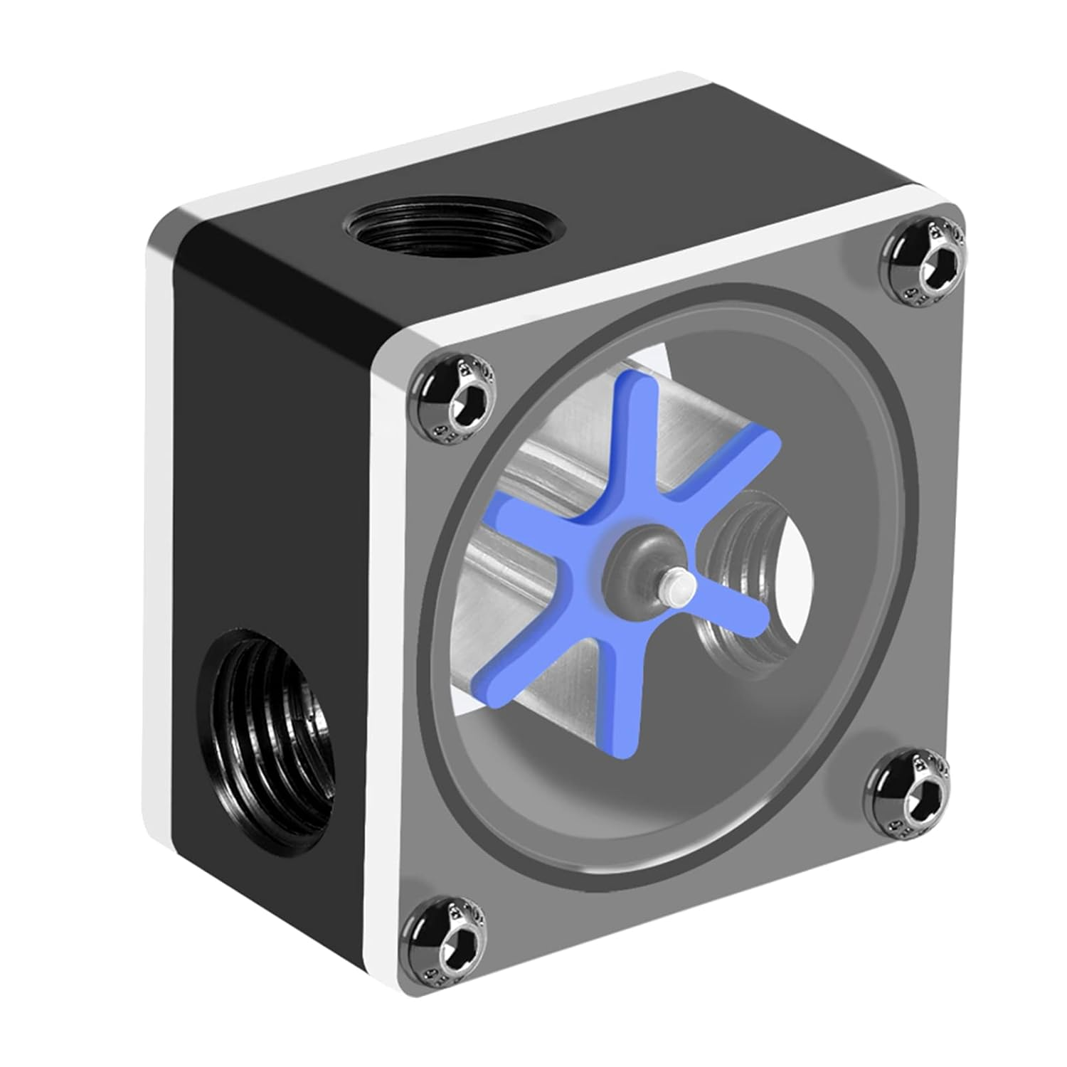 6 Impeller 3 Ways Meter Indicator for PC Water Cooling System G1/4 Thread Computer Water Cooling Meter for PC System image number 6