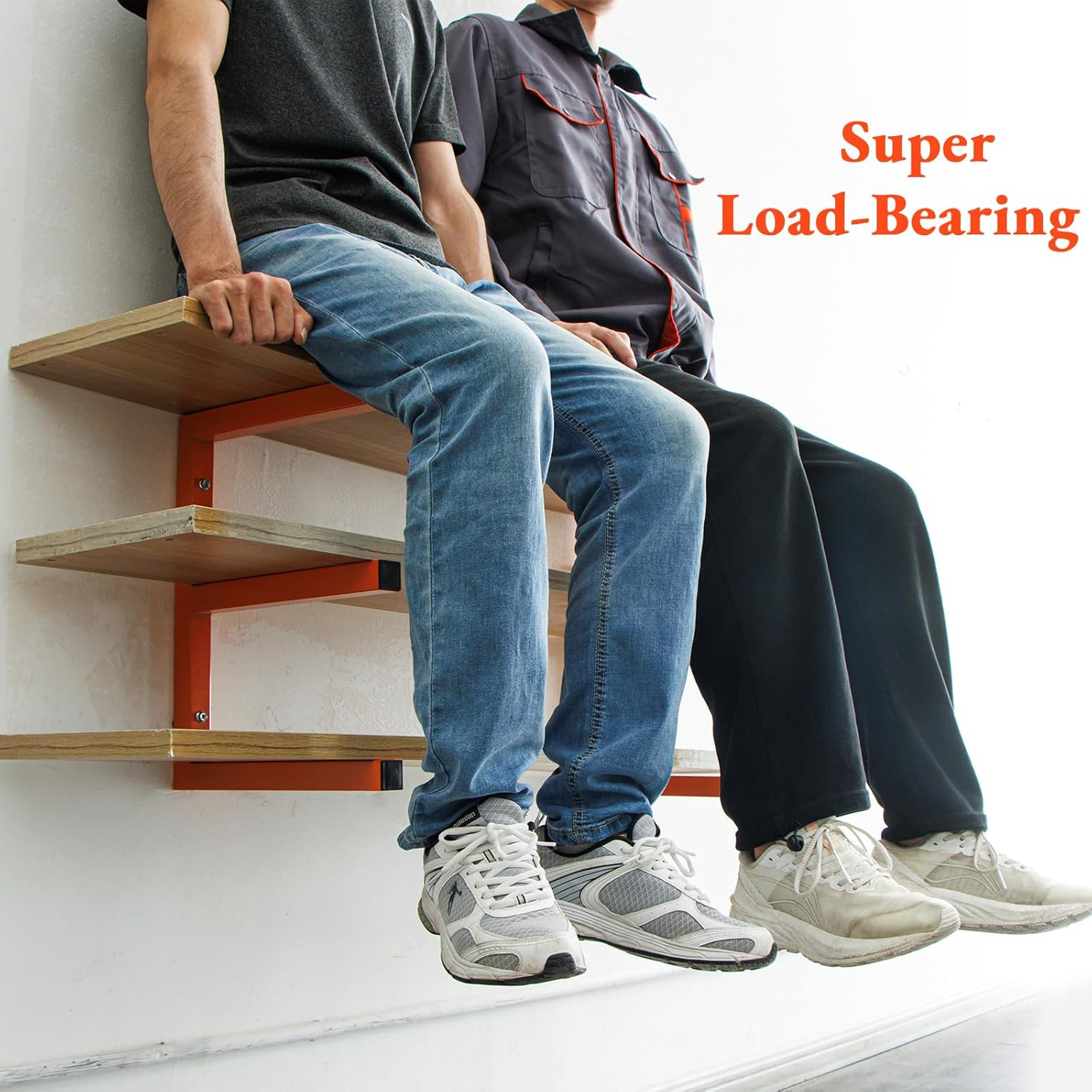 MOOMSINE Lumber Storage Rack Wall Mount, Heavy Duty Metal Wood Organizer with 3-Level Each Shelf Holds up 200 Lbs, Indoor & Outdoor Use image number 1