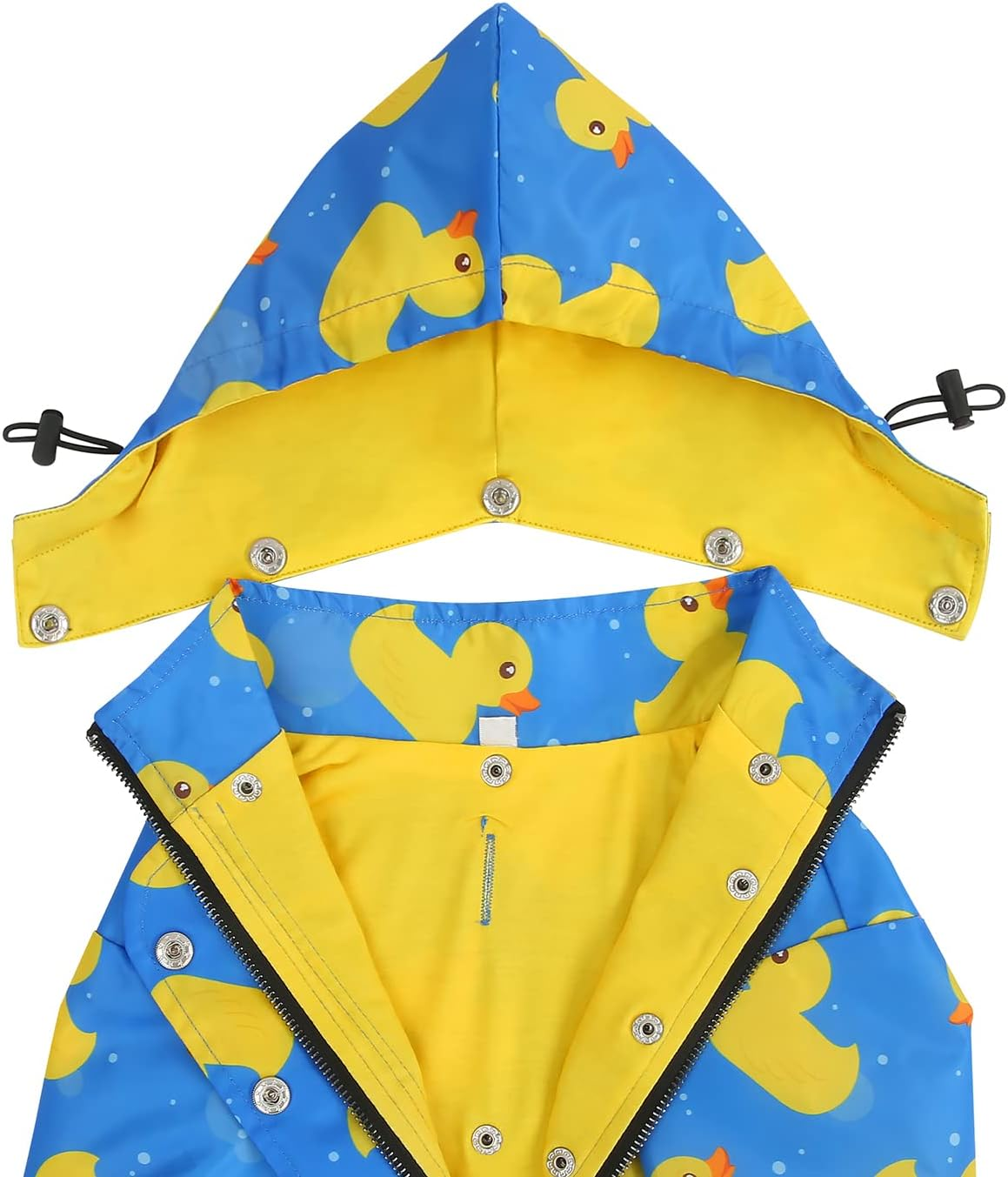 HDE Dog Raincoat Double Layer Zip Rain Jacket with Hood for Small to Large Dogs Ducks Blue - 2XL image number 2