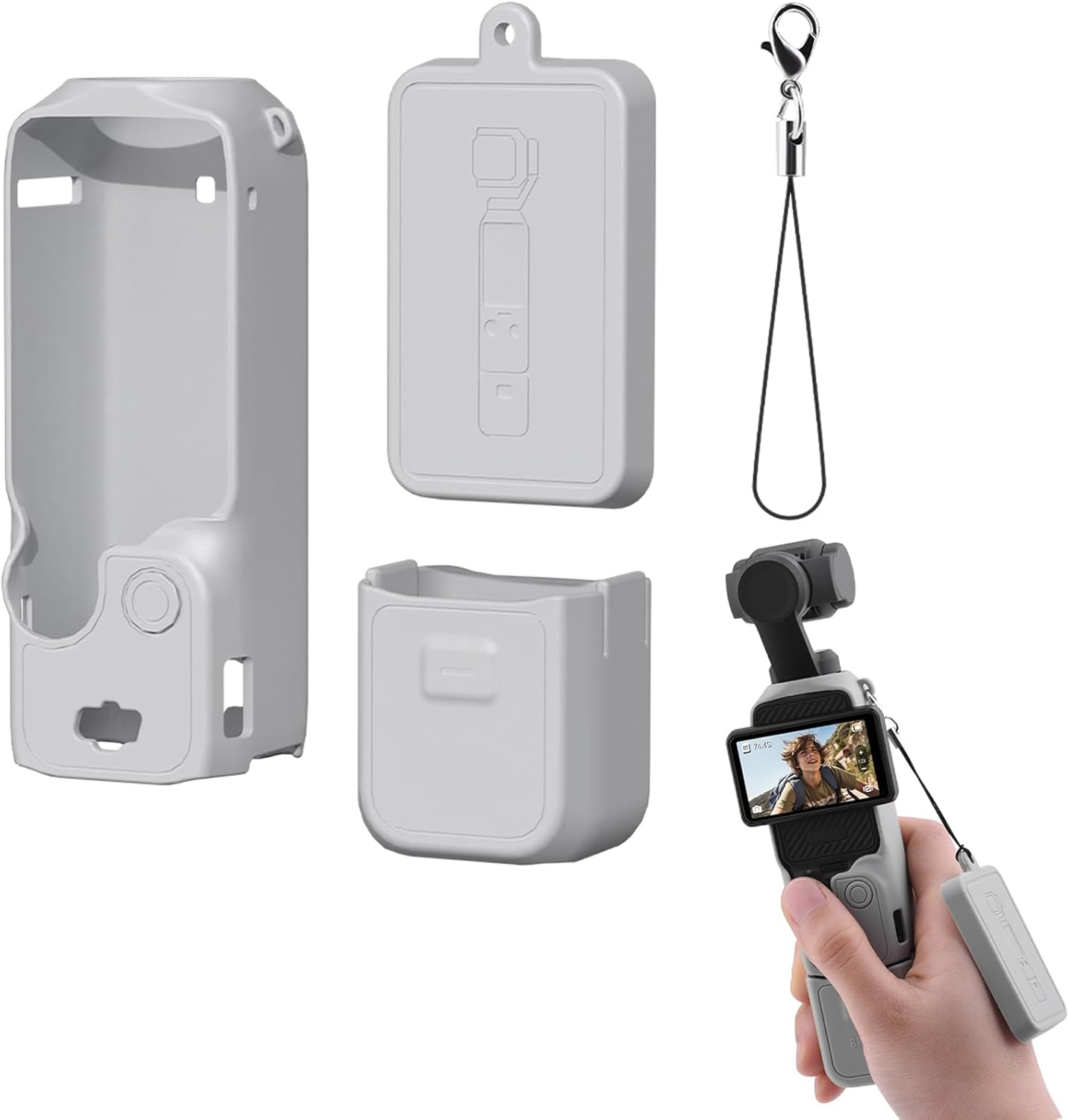 Buziba Silicone Protective Case Cover for DJI Osmo Pocket 3 Silicone Sleeve Protective Cover Handheld Gimbal Action Camera Accessories