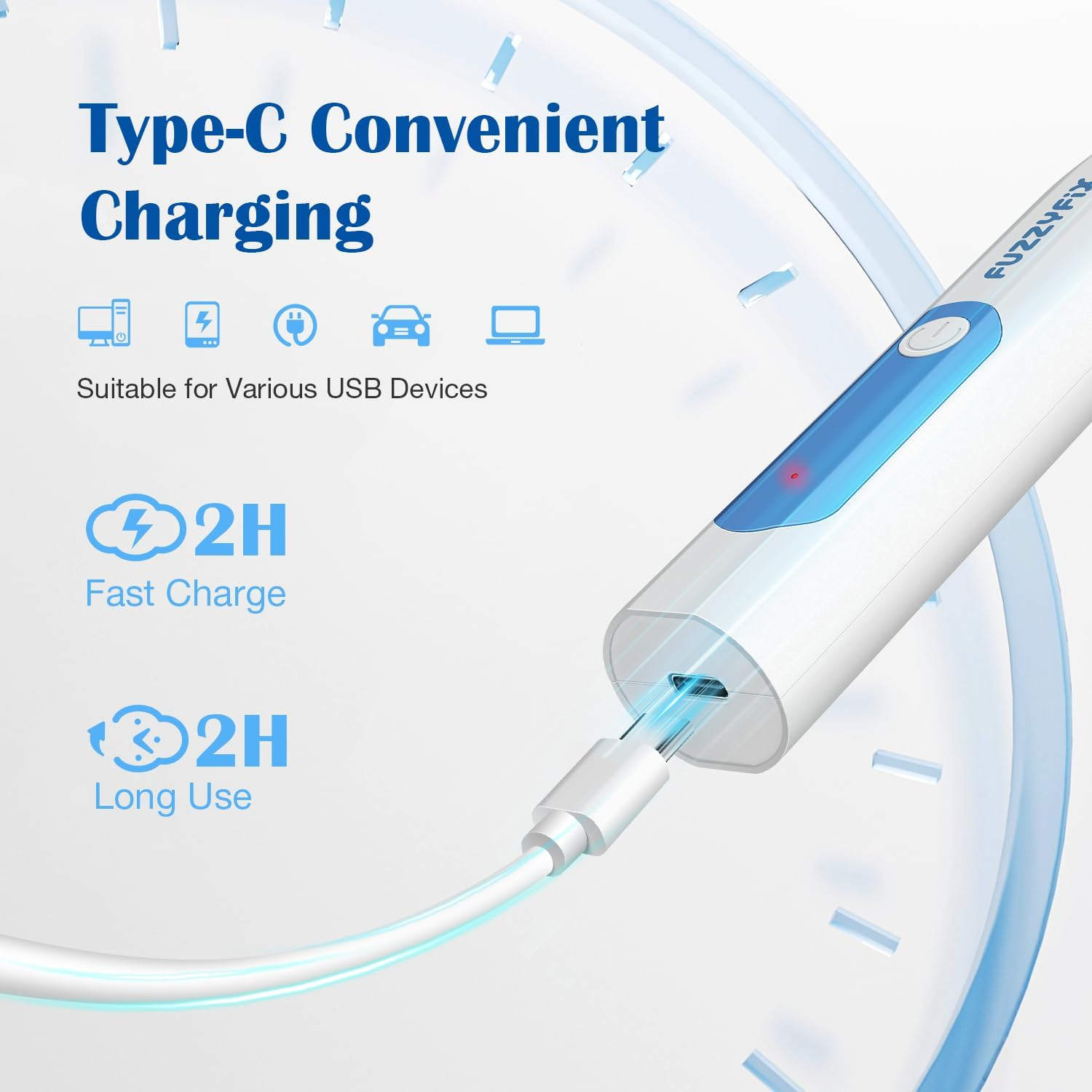 Dog Paw Trimmer with LED Light, Low Noise Paw Trimmer for Dogs, Type-C Rechargeable Pet Grooming Kit Dog Grooming Clippers for Paws, Eyes, Ears, Face, Rump, 18 Mm Widen Blade image number 5