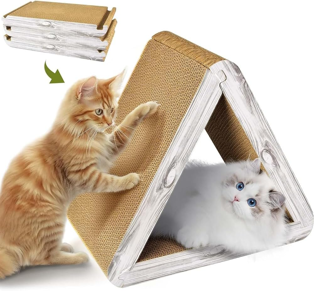 Folding Triangular Cat Scratching Board, Inclined Surface for Scratching, Toy Cat House That Meets Cat'S Stretching Preference, Used to Protect Carpet, Suitable for Indoor Cats and Kittens image number 2
