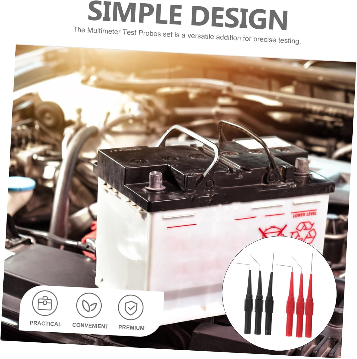 GLEAVI 6Pcs Multimeter Probes Test Probe Automotive Piercing Straight Angled Multimeter Test Wire Piercing image number 5