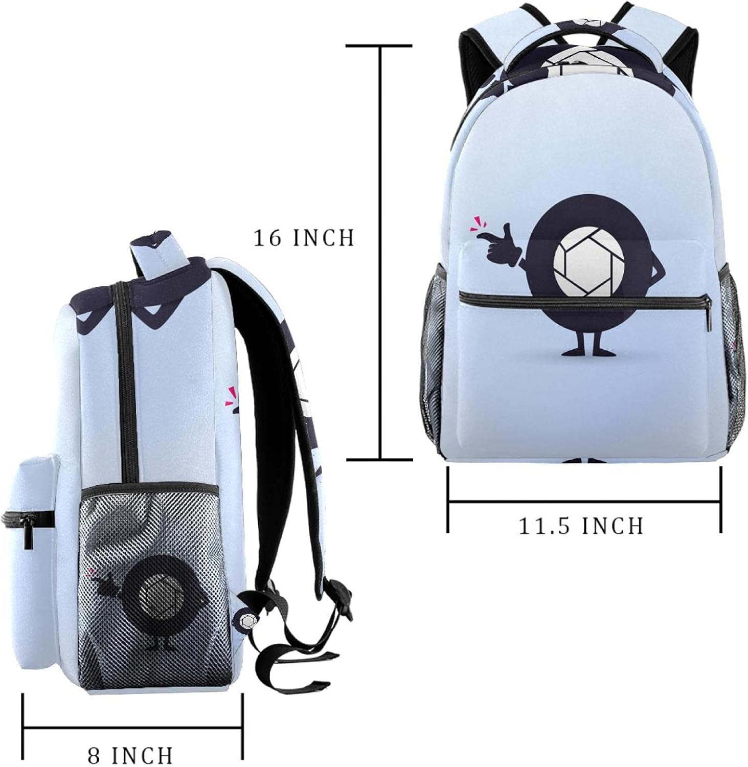 Camera Mascot Backpack Students Shoulder Bags Travel Bag College School Tote Backpacks