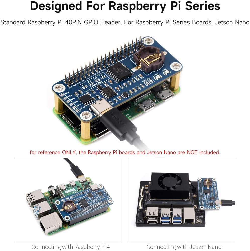 Waveshare RTC Watchdog HAT (B) for Raspberry Pi, Onboard DS3231SN High Precision RTC Chip image number 2