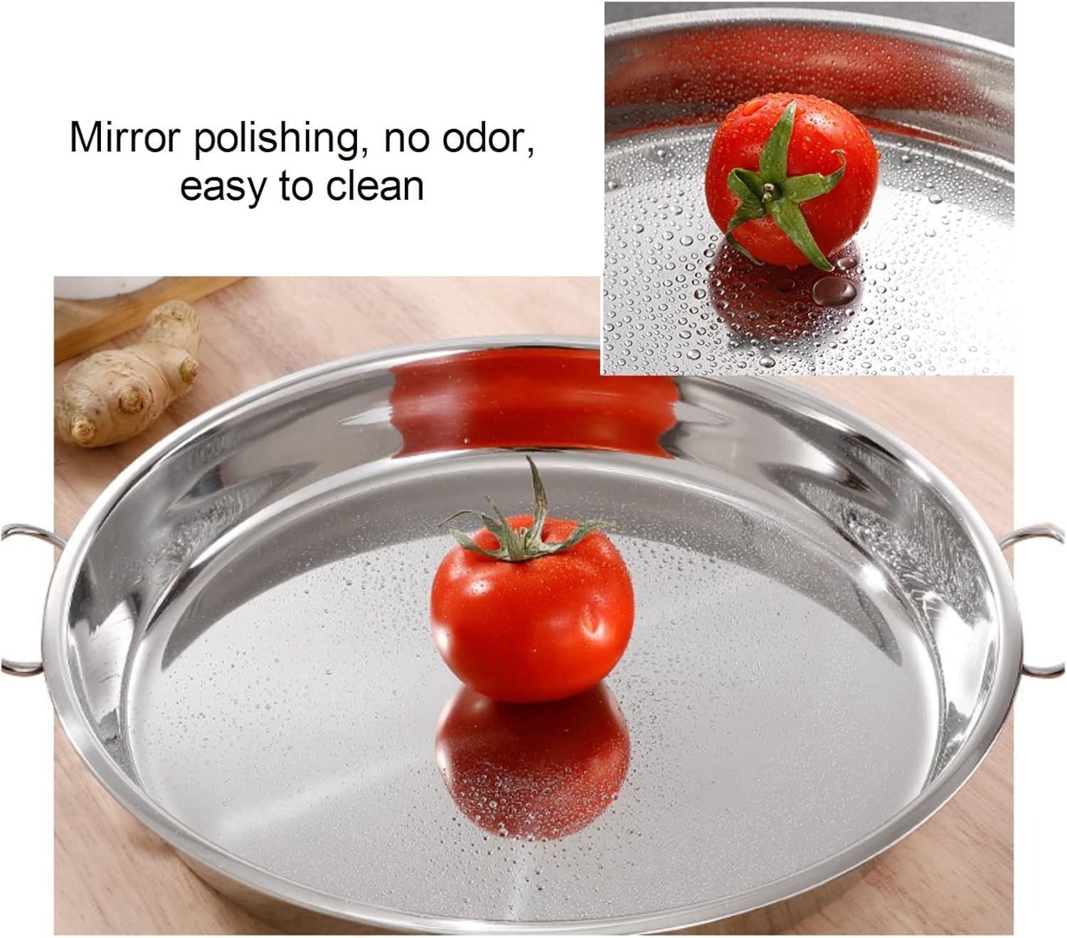 Lxkj Stainless Steel Drip Pan, Perfect for Big Green Egg, Kamado Joe Classic Joe, Acorn & Weber Grills & Smokers, Baking Tray, Salad Plates, 13" Diameter Round, Reusable and Easy to Clean