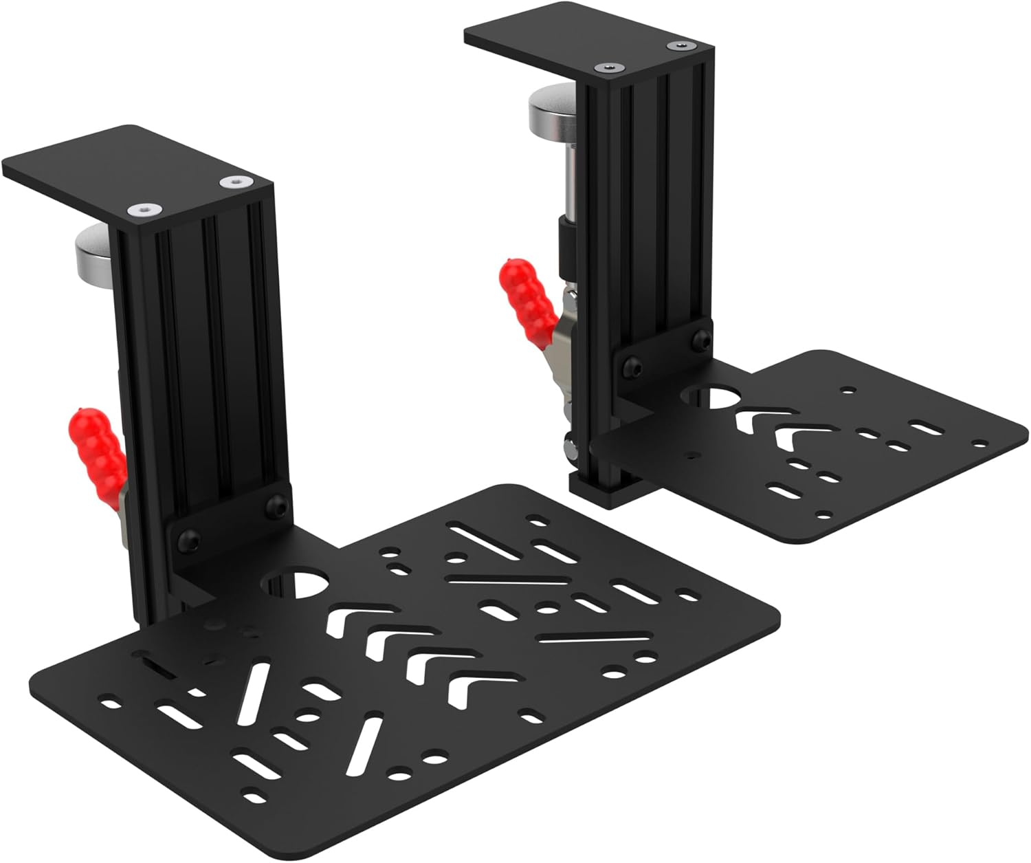 EG STARTS SIM Racing Wheel Stand Desk Mount, Heavy Duty Desk Clamp with 480-Pound Force, Compatible Logitech G25 G27 G29 G920 G923 Thrustmaster T248 T300RS T-GT TS-PC Black Metal Gaming Cockpit Shelf image number 5