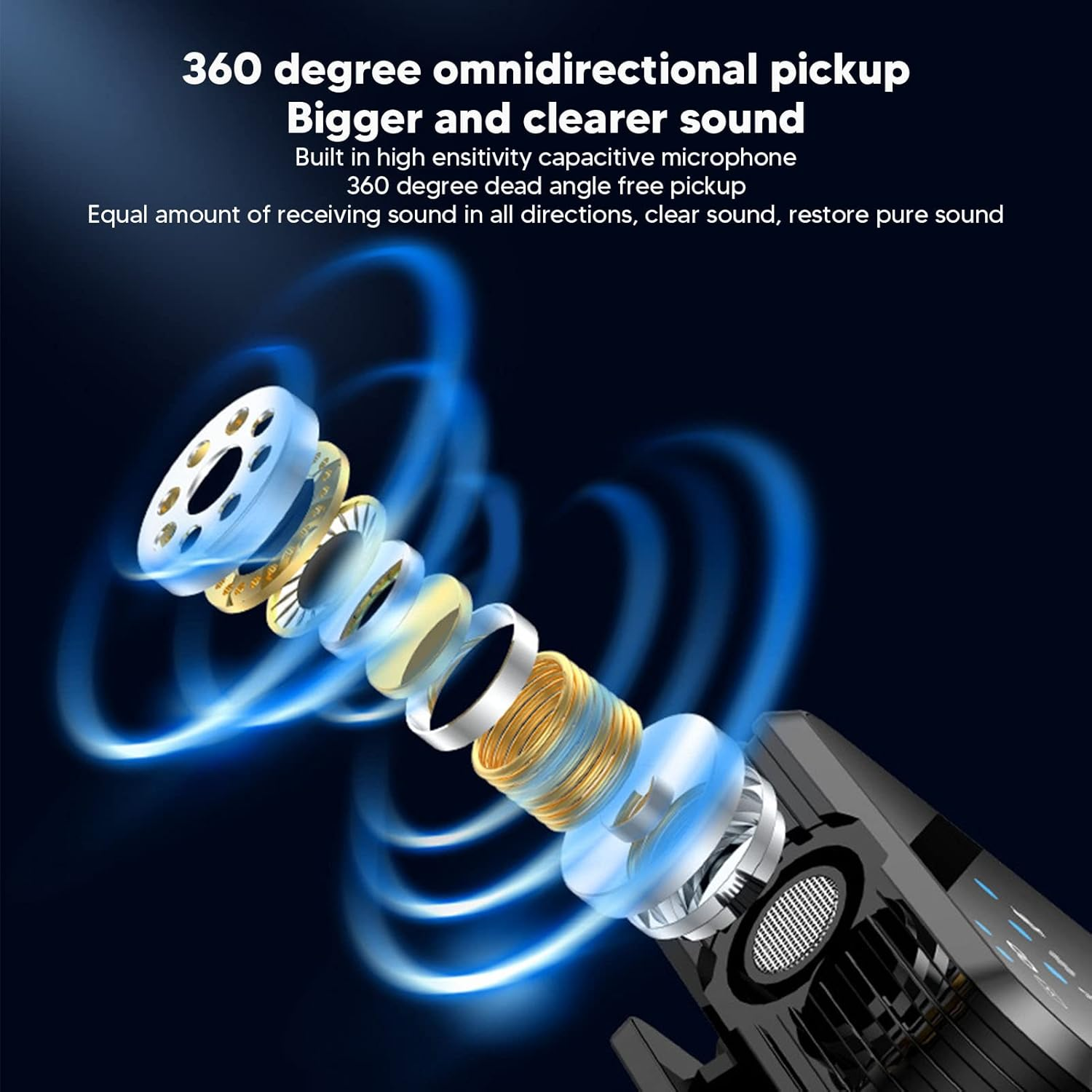 Wireless Lavalier Microphone Systems, Noise Cancelling Lapel Bluetooth Mic with LED Display, 1 for 2 Wireless Microphone Transmitters & Receivers for Outdoor Live Recording image number 3