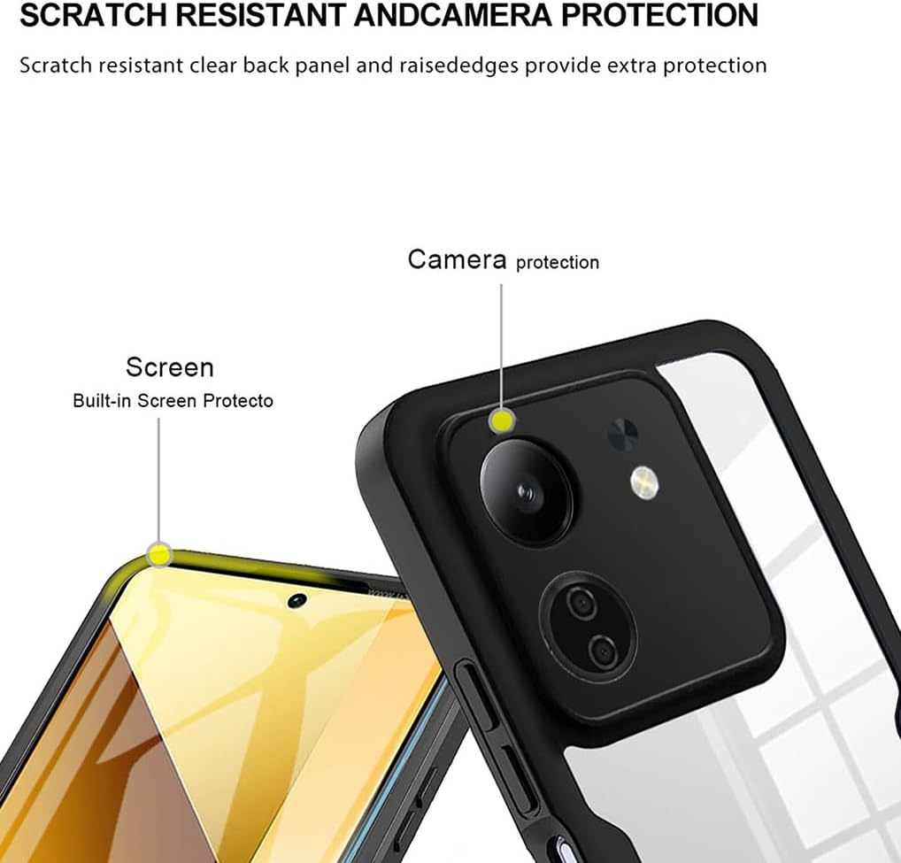 SEAHAI Clear Case for OPPO A5X 5G/4G, with Built-In Screen Protector 360&deg; Full Body Rugged Armor Heavy Duty Shockproof Silicone TPU Bumper Trasparent Cover - Purple - Blue image number 5