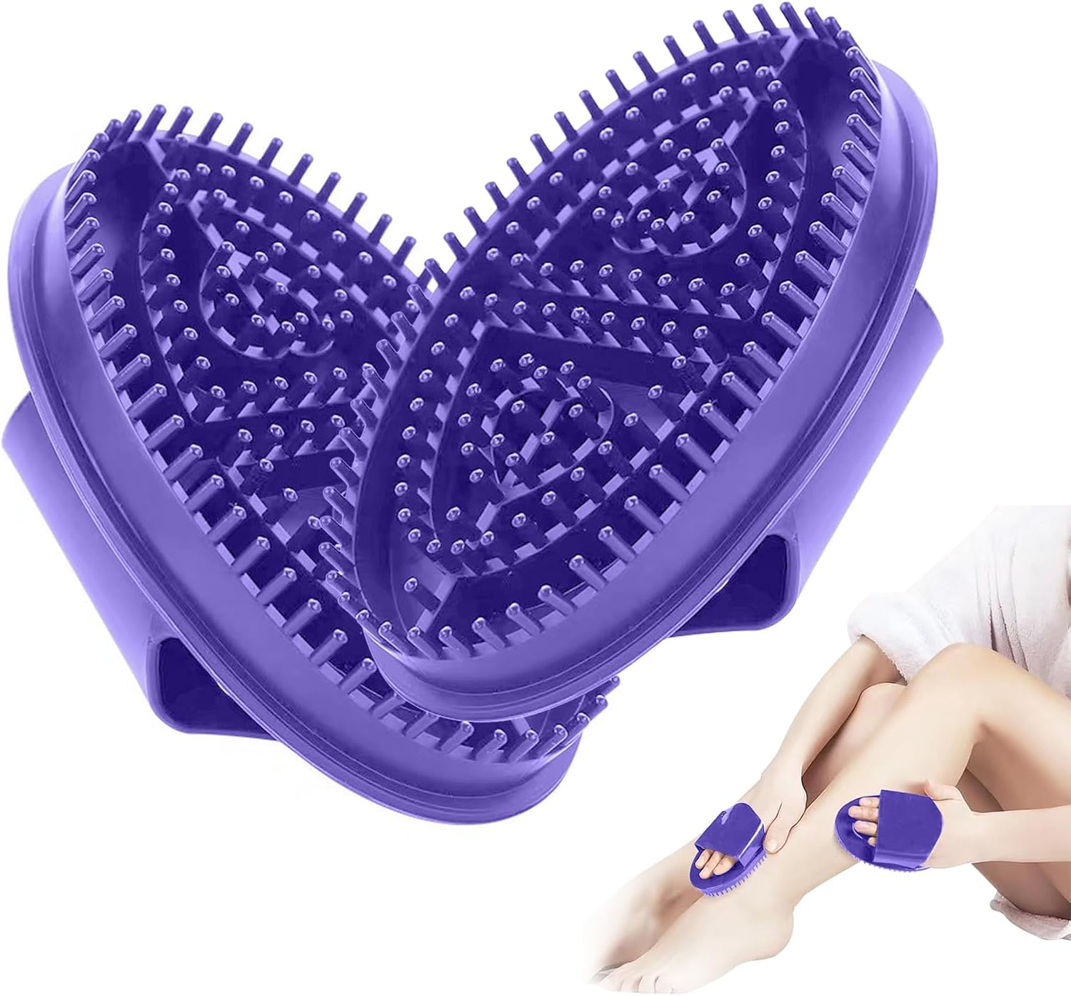 LUHOCIY Pack of 2 Professional Meridian Brush, Meridian Massage Brush, Easy to Clean, for Massage Meridians, Slimming and Body Shaping (White)