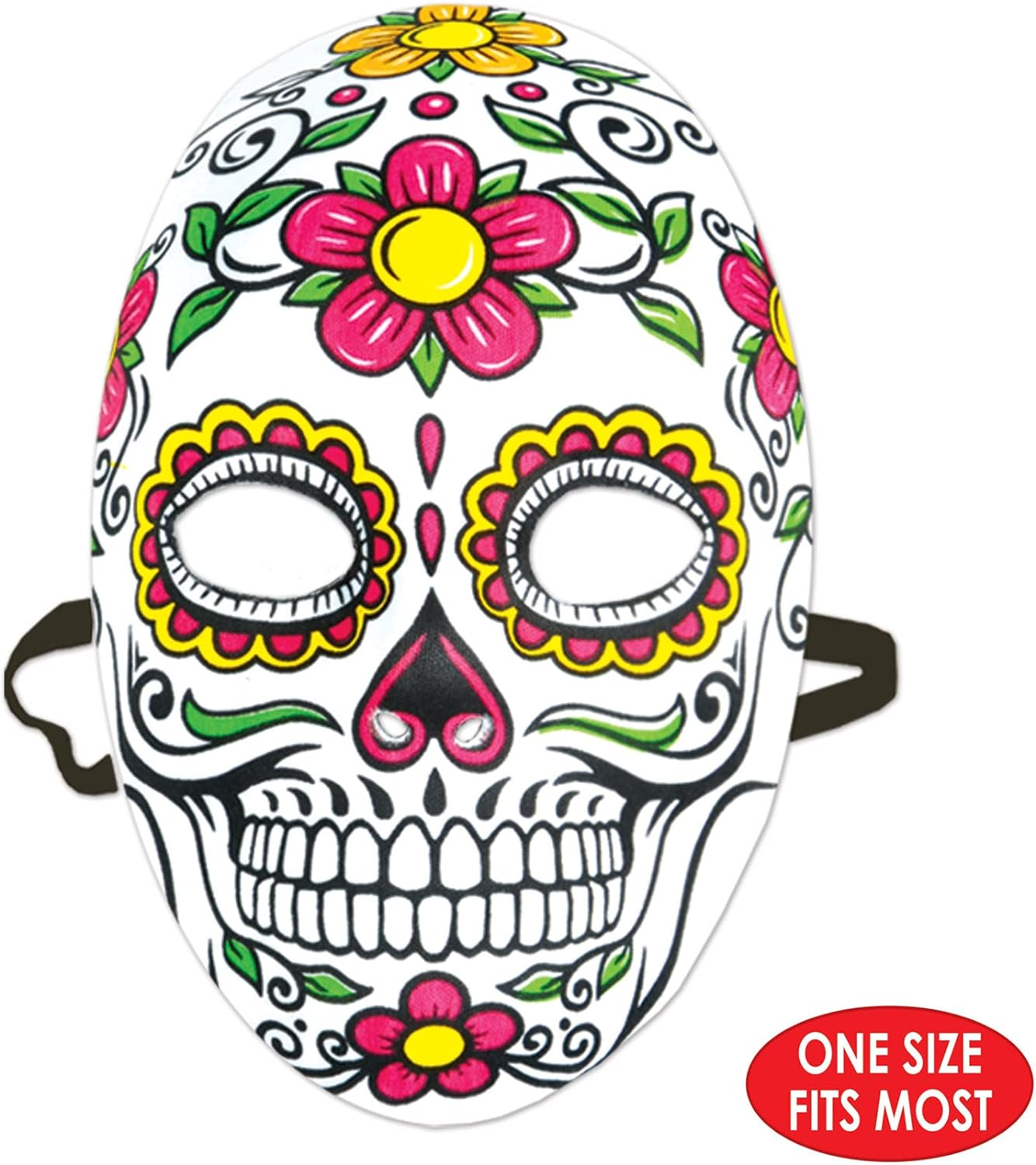 Beistle 00338, 2Piece Day of the Dead Masks, Multicoloured image number 5