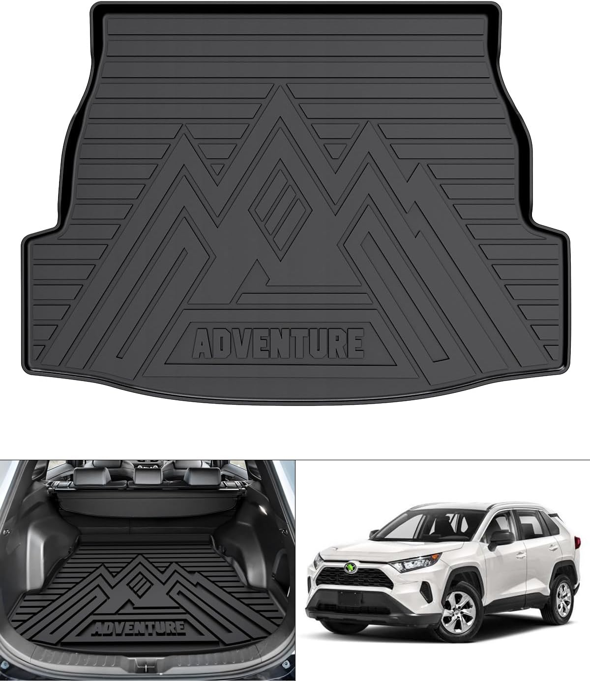 Rav4 Cargo Liner - Trunk Mat for Toyota RAV4 2019-2024 2025, All Weather Cargo Mat for Rav4 Accessories, Heavy Duty (Fit for All Models) image number 1