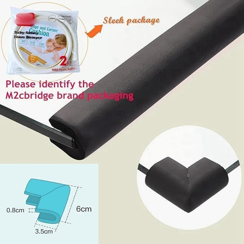 Furniture Foam Corner Guards Protect，Safety Bumpers Kit,Baby Table Anti-Collision Strip for Table, Fireplace, Countertop(2-Meter Long White with 4 Corners) image number 1