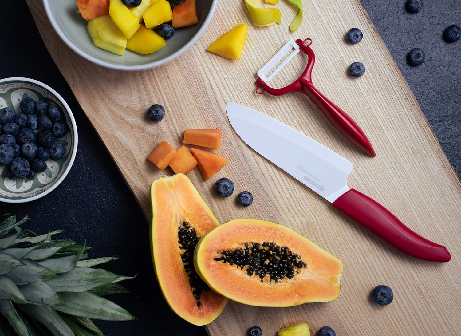 Kyocera Paring Knife, White/Red, FK-075 WH-RD image number 2