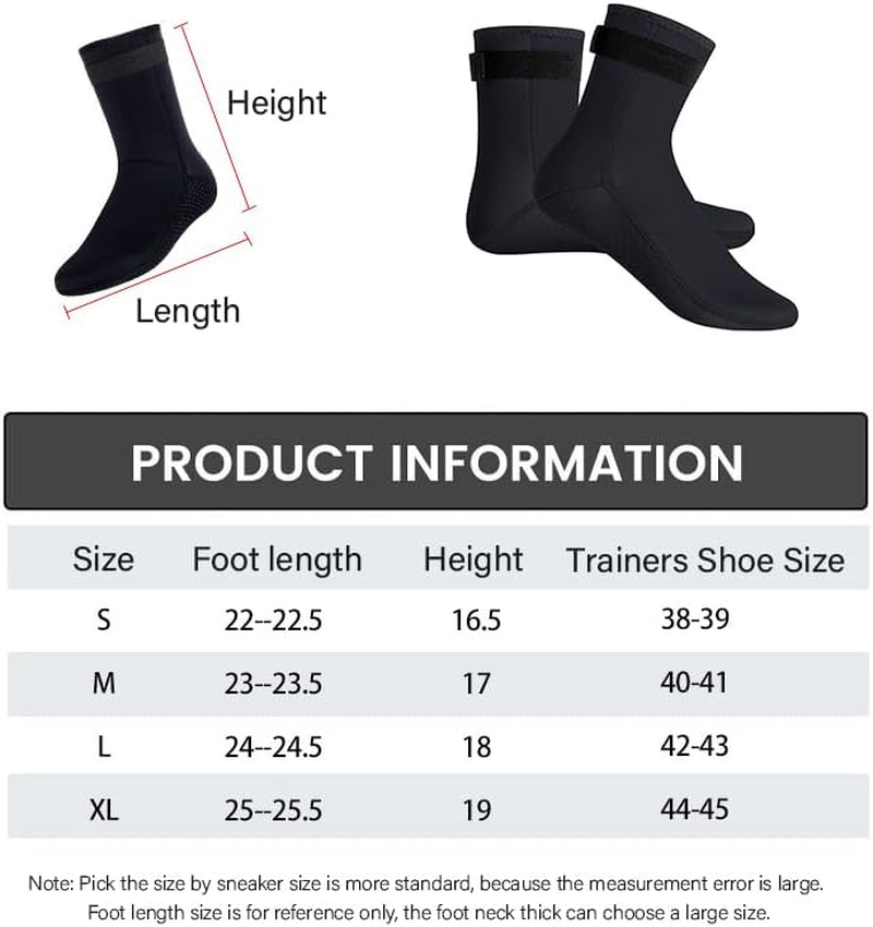 AIMALL 3Mm Neoprene Diving Surfing Swim Wetsuit Snorkeling Boots Watersport Socks, Adjustable Ankle Straps, Sizes S-XL image number 3