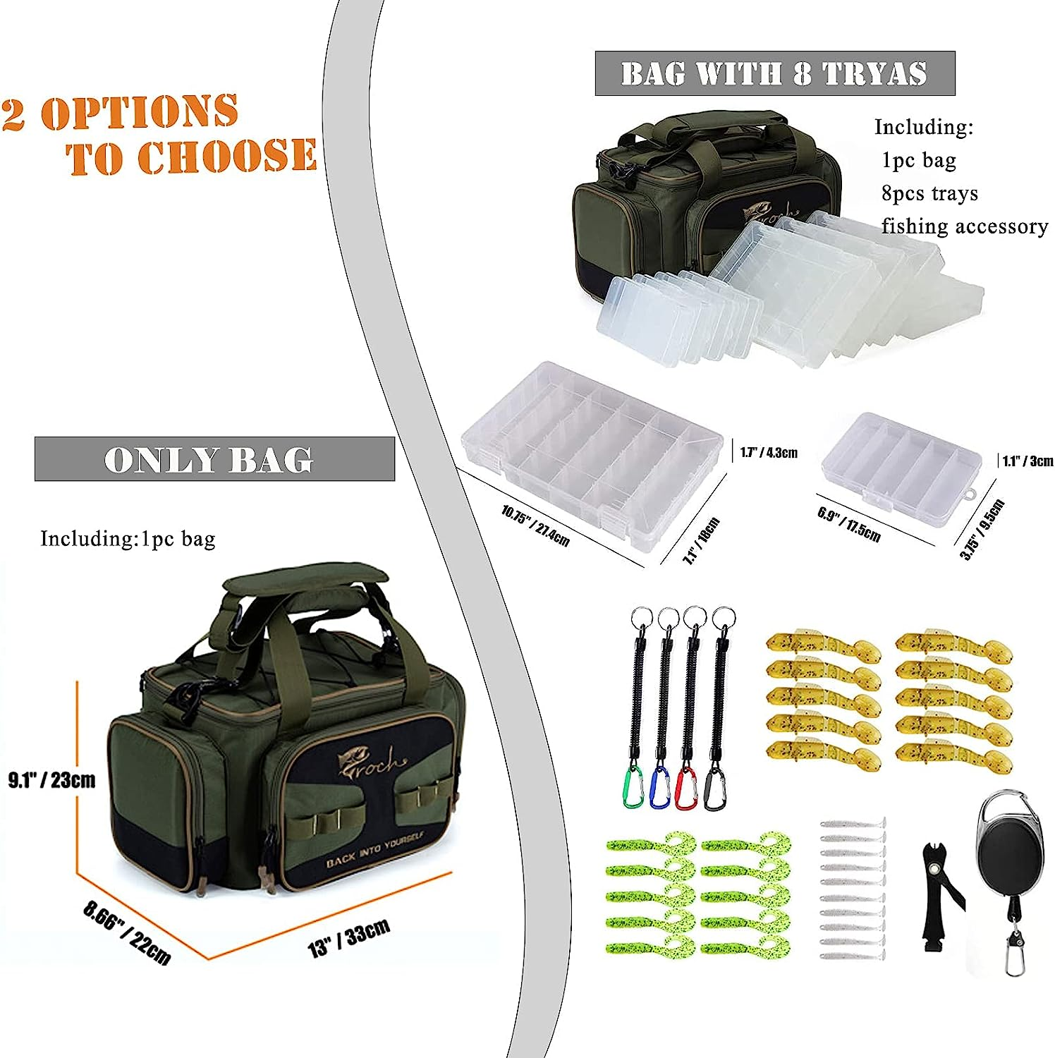Fishing Tackle Bag Waterproof Tackle Bag Storage(Only Include One Bag,No Trays) image number 4