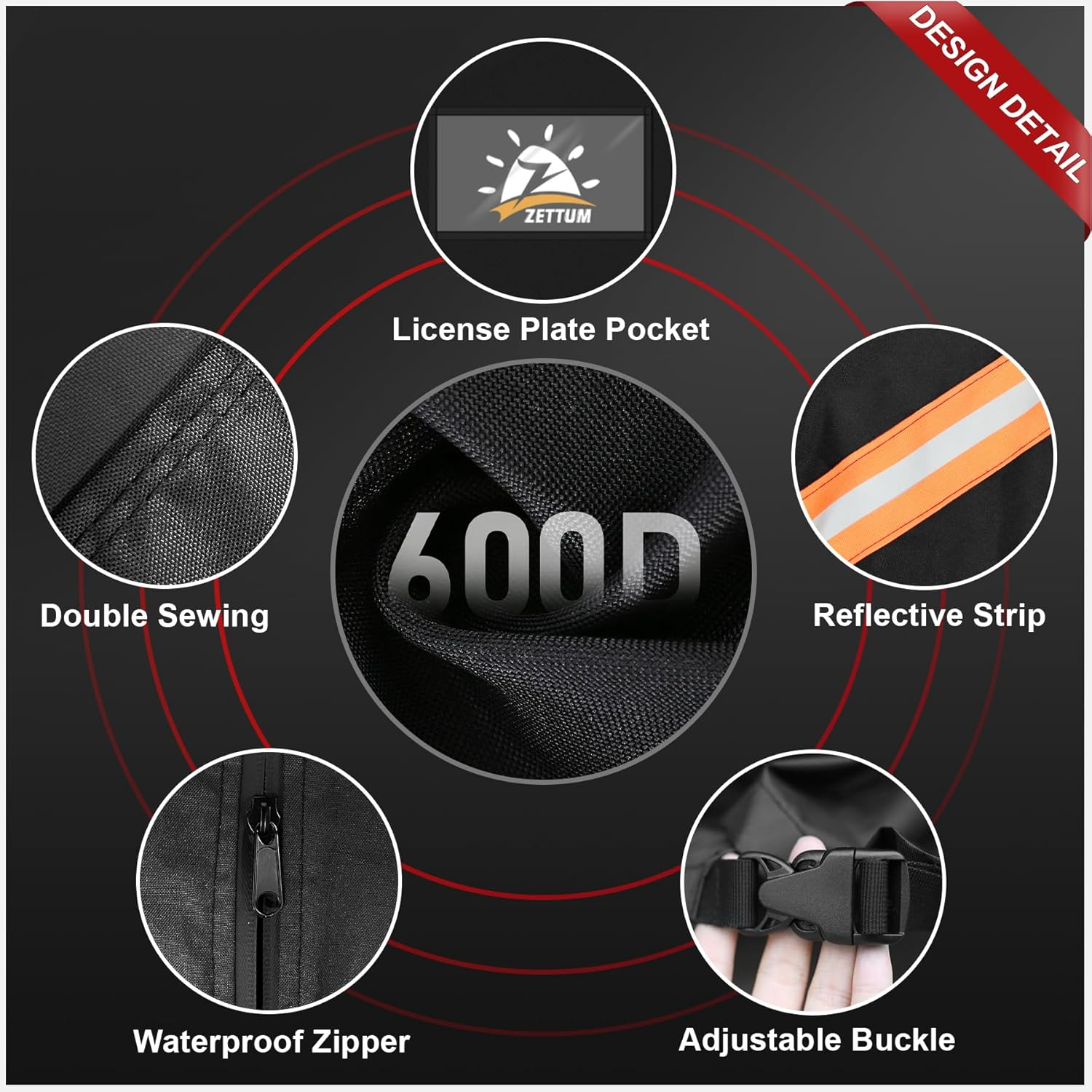 Zettum Bike Cover for Transport 2 Bike - 600D Travel Bike Covers for Bikes on Rear Bike Rack Heavy Duty & Waterproof, Outdoor Full Bicycle Rack Cover for 2 Bikes on Car Hitch Storage image number 1