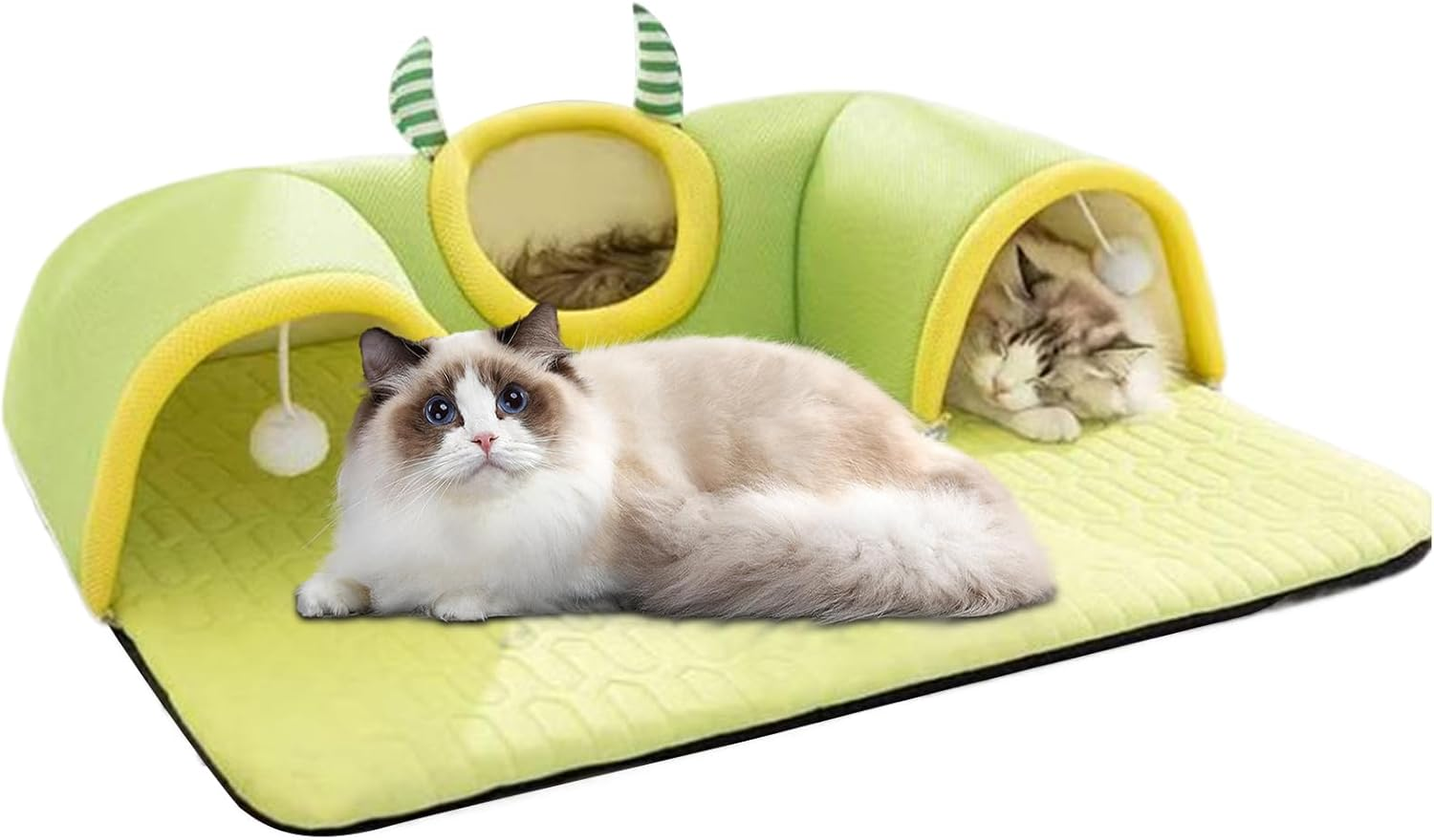 Tunnel for Cats - Large Cat Nest Bed Play Tunnel | Breathable Furniture Interactive Toys Sleeping Mat for Small Animal Kitten Bunny Indoor Apartment Home Enrichment Boredom