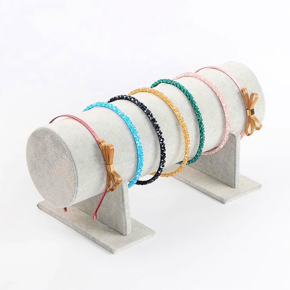 LANSKYLAN Headband Stand Velvet Headband Holder Girls Hair Band Holder Removable Headband Holder T-Shaped Jewellery Holder Grey Stand for Headband Hair Band Hair Accessory