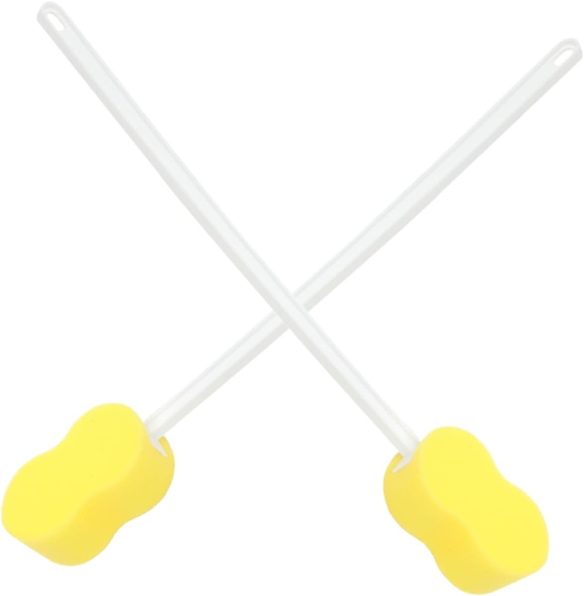 FRCOLOR 2Pcs Long Handled Bath Sponge Exfoliating Shower Back Scrubber Brush Lightweight Body Wash Tool for Hard to Reach Areas Durable Comfortable Grip Design image number 3