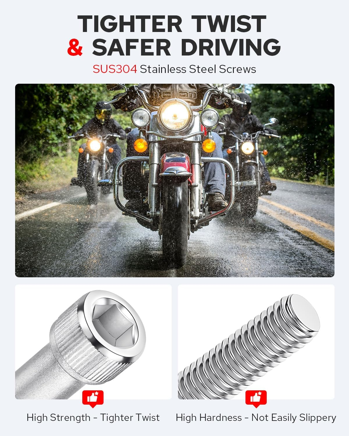 Benlari 1Inch &1.5Inch Driver Floorboard Extensions, Floorboard Spacer Extenders Compatible for Harley Touring Street Glide Road Glide Electra Glide Road King 2009-2024, FL Trikes 2009-2013, Chrome image number 6