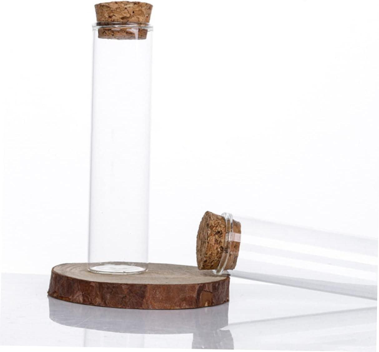 Levemolo Glass Vials with Cork 50Ml Small Glass Storage Bottles Laboratory Sample Liquid and Powder Vials for Travel and Craft 24Pcs Set