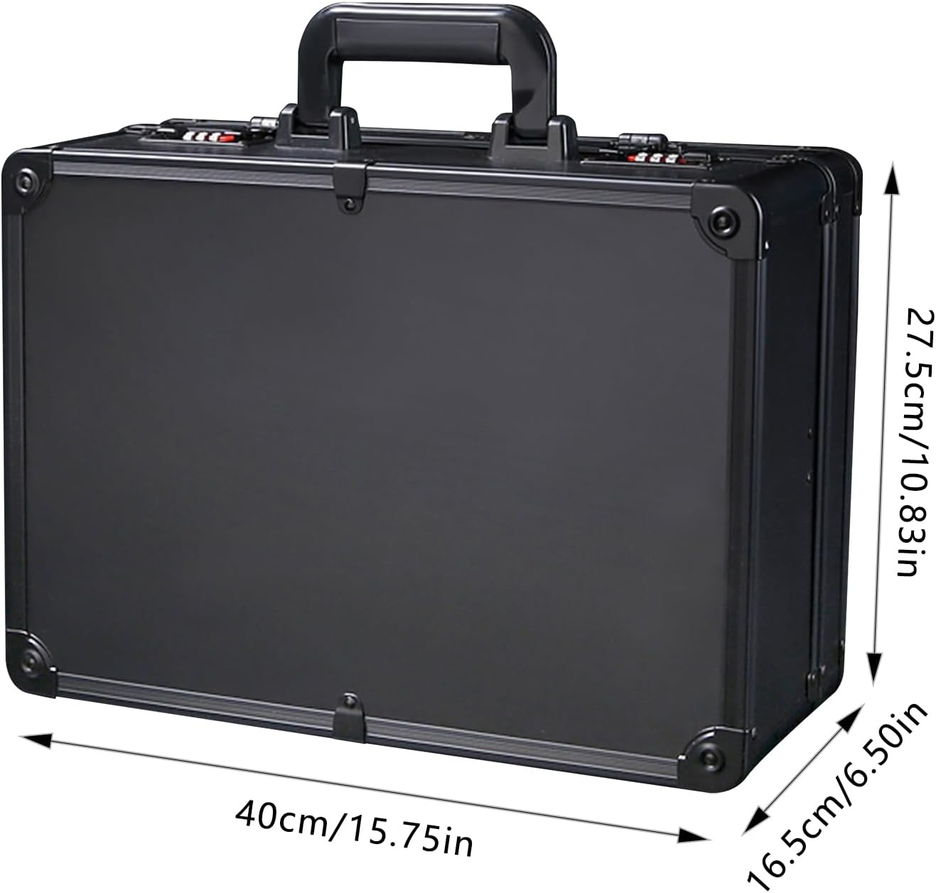 Professional Hairdressing and Makeup Lockbox, 16X12X6 Inch Portable Hairdressing Tool Suitcase, Large Capacity Hairdresser Case Organizer with Password for Storaging Scissors Clips Brush (Black) image number 3