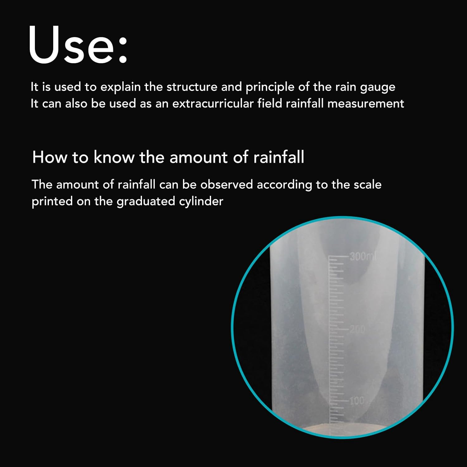 400Ml Transparent Rain Cylinder &ndash; Plastic Measurement Tool for Garden, Weather Monitoring & Science Education image number 3