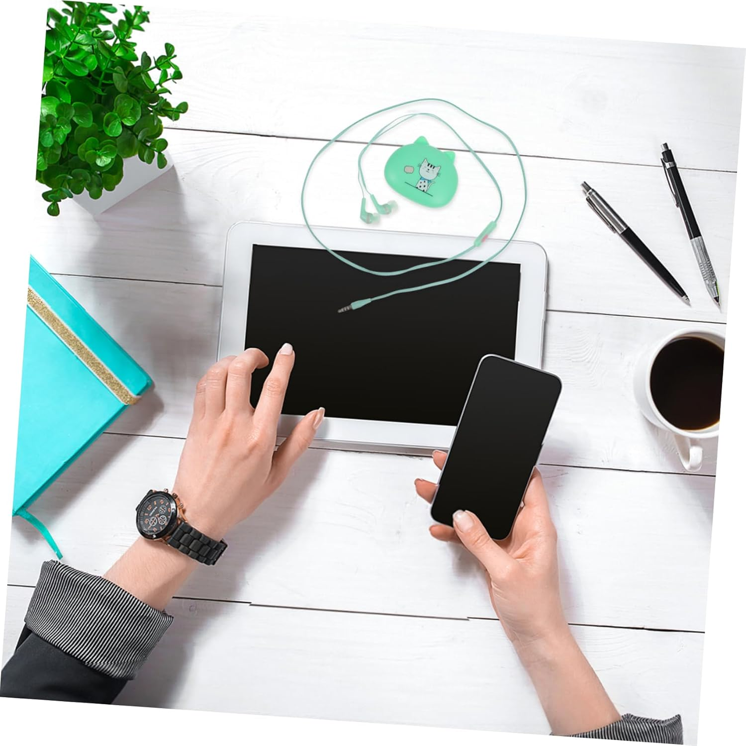 TIDTALEO -Ear Earphones with Microphone Portable Corded Earbuds for Smartphones High Sound Quality Comfort Fit for Daily Use image number 2