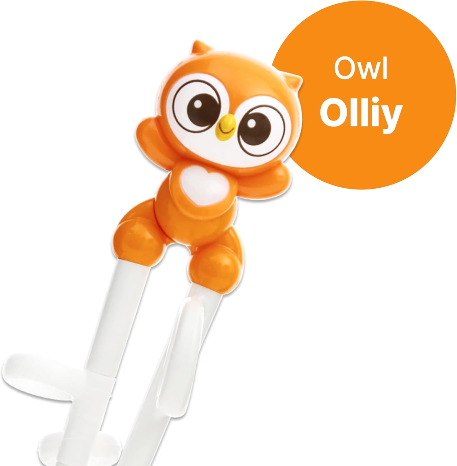 Edison Friends Training Chopsticks, Learning, Beginner, Brain Training, Practice, Korean Food, Japanese Sushi, 1 Step to Learn Chopstick, Right Handed - Made in Korea (Owl) image number 3