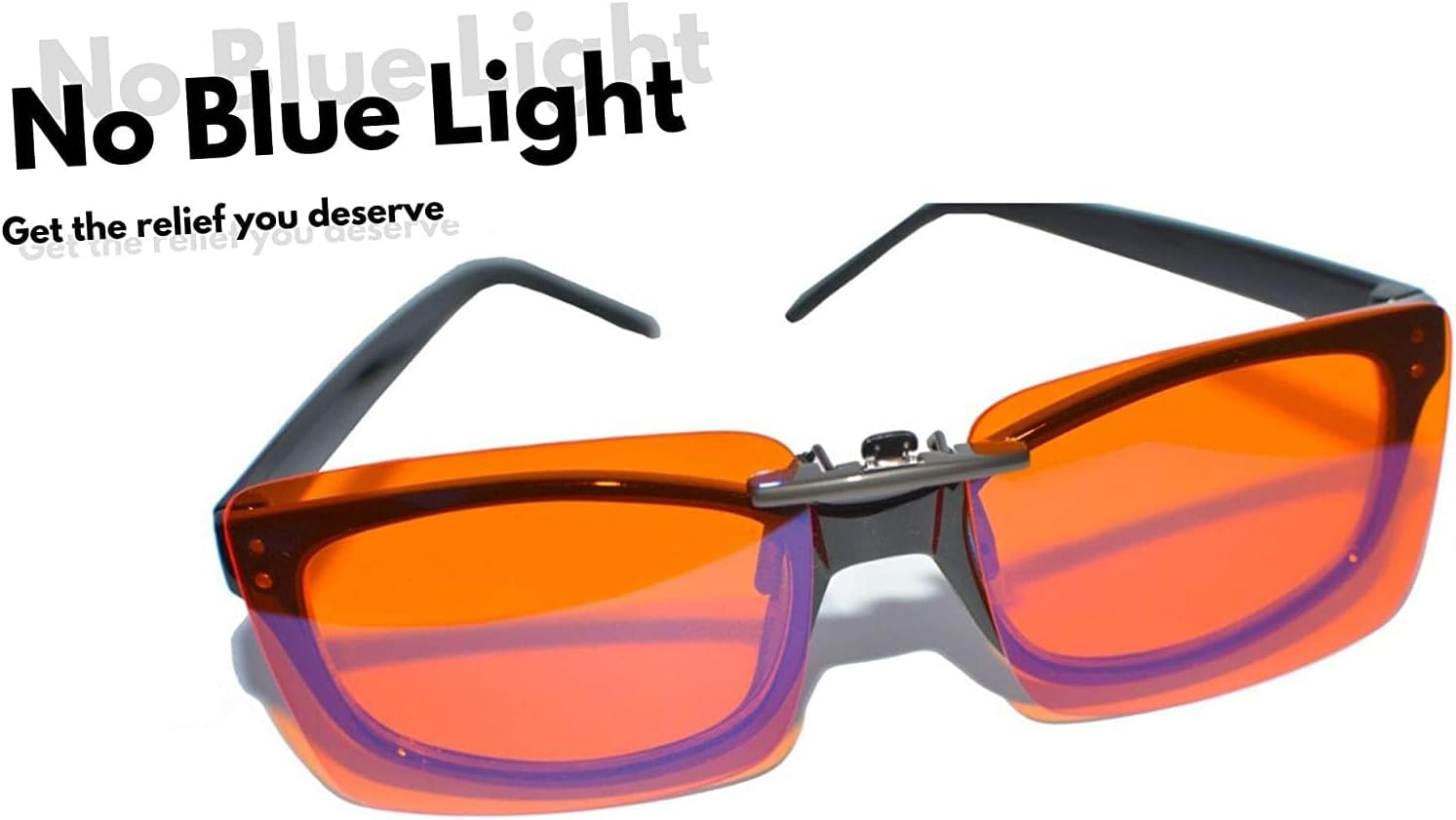 Clip on Blue Light Blocking Glasses for Sleep | Fits over  Glasses, Orange Lenses Help Reduce Computer Eye Strain and Induce Sleep image number 1