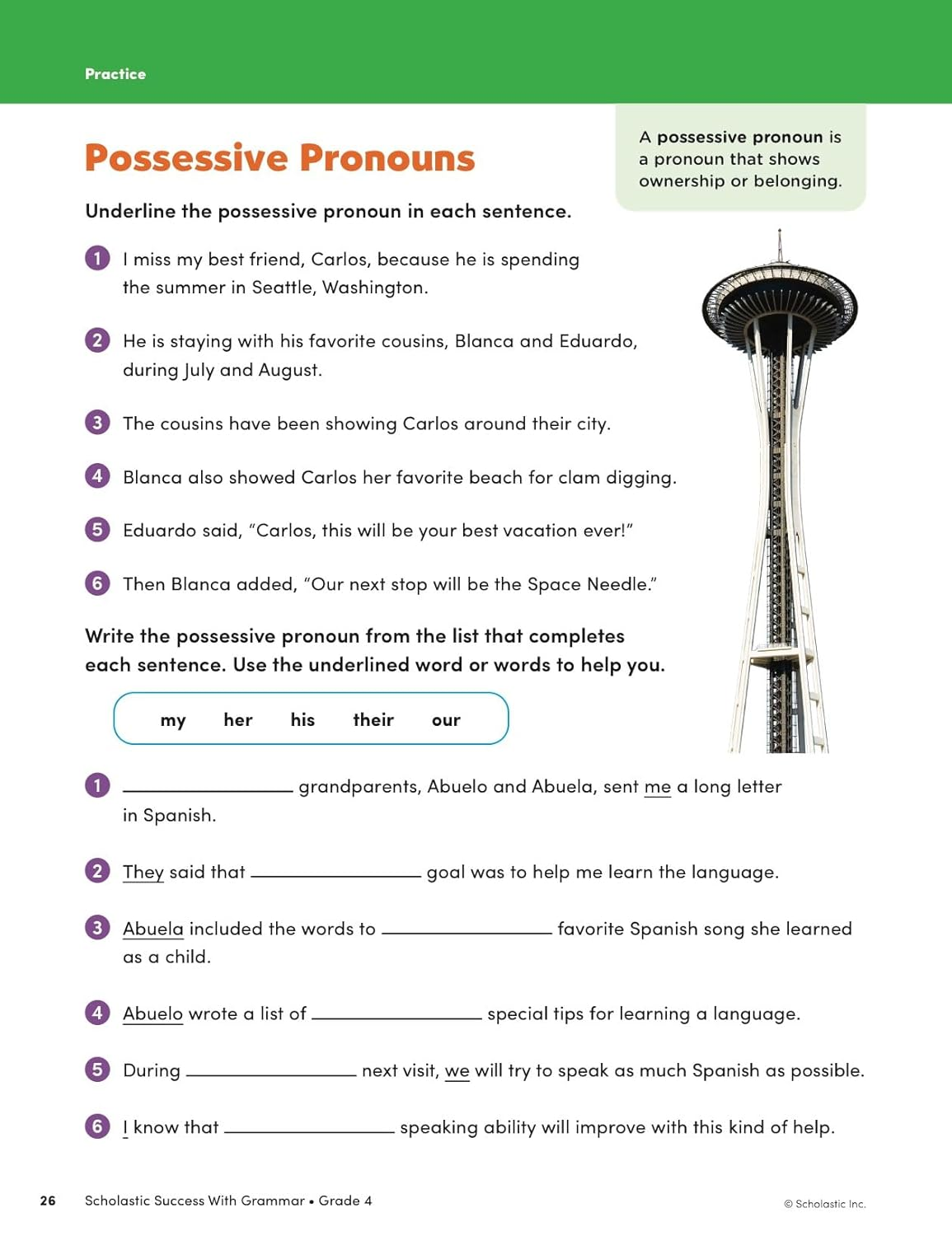 Scholastic Success with Grammar Grade 4 Workbook