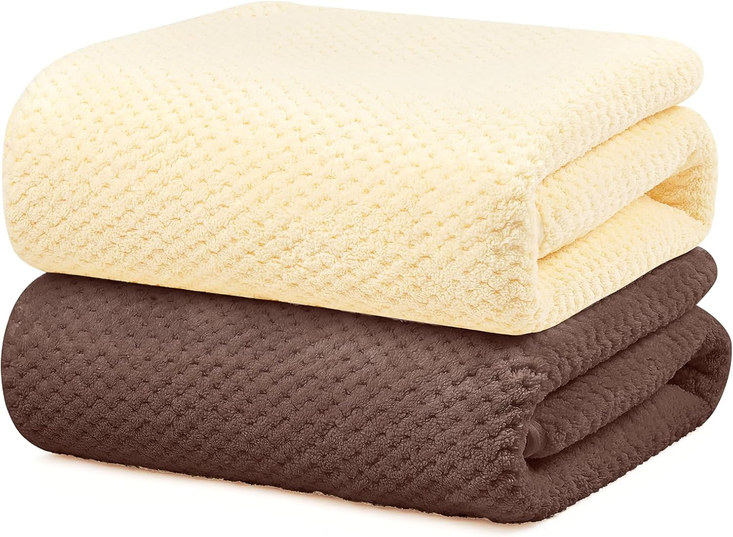 YURIRIA Bathroom Towels 2 Pack Ultra Soft Water Absorbent Towel Set for Quick Drying Microfiber Towels in Bathrooms, Beach, Swimming Pool, Gym, and Spa Centers (Pink+Green)