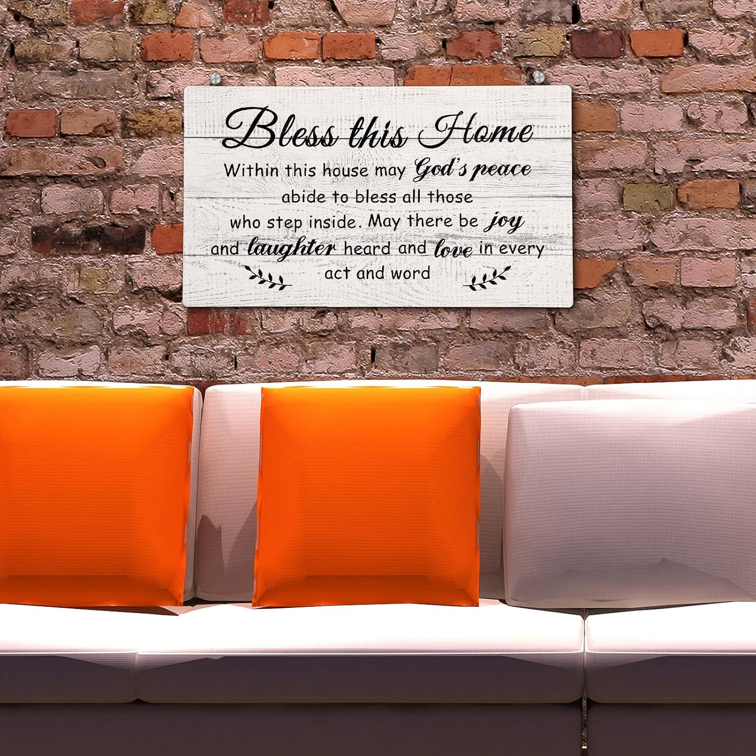 Yalikop House Warming Gifts New Home Bless This Home Wall Decor House Blessing Plaque Farmhouse Entryway Sign Wood Rustic Sign for Living Room Bedroom Homeowner Gift Decor(13.8 X 8 Inches,White) image number 6