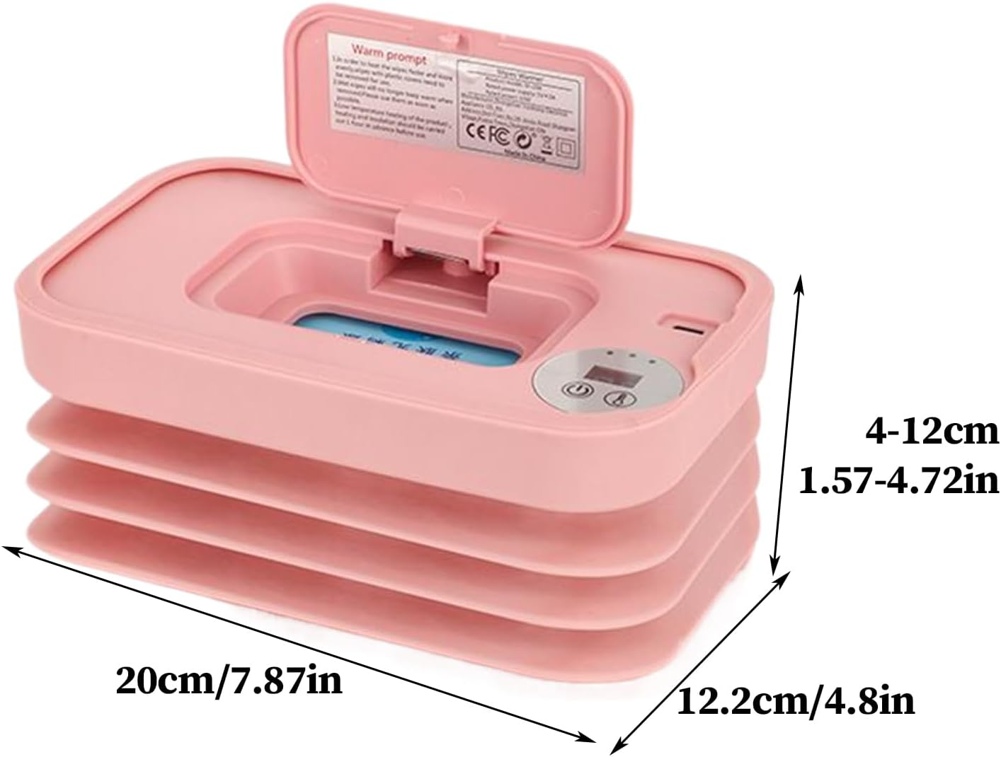 Diaper Warmer Wipes for Baby - Portable Wipe Warmer and Dispenser Cordless,Usb Charging Baby Supplies for Camping Car Travel Road Trips image number 3