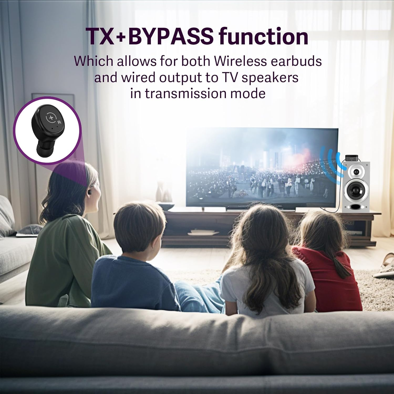 Wireless Headphones for Watching TV with Soundodo Transmitter Charging Dock, 2025 New TWS Ture Wireless Headphones Transmitter Set, Optic, 3.5Mm AUX, RCA, Plug and Play, 60Ft Long Range image number 1