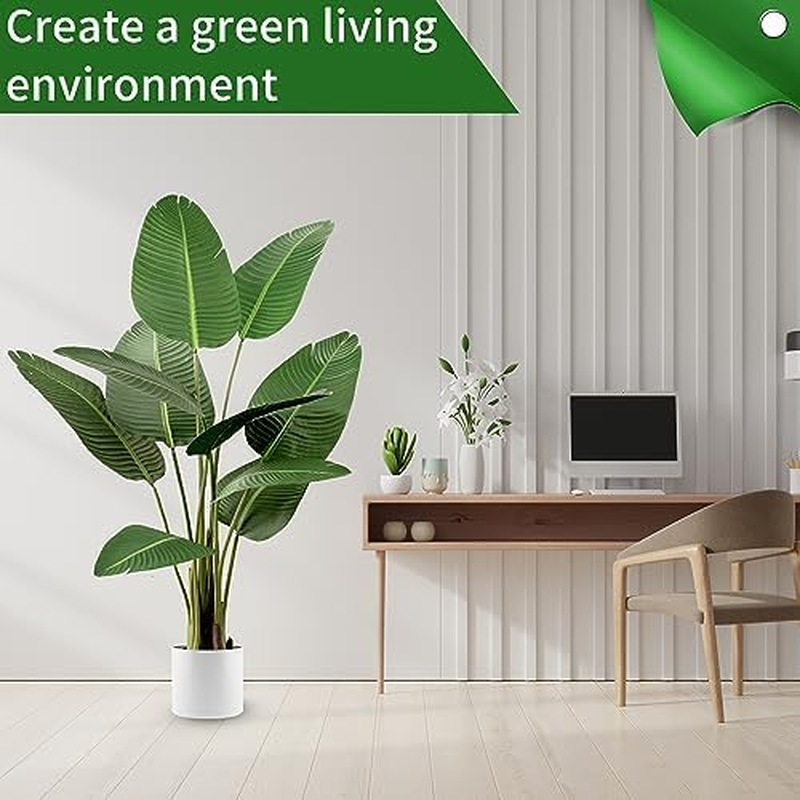 Artificial Bird of Paradise Plam Tree 5.2 FT Tall Fake Tropical Palm Plant with 10 Trunks in Pot for Modern Home D&eacute;cor Office Living Indoor（Contain Plastic Planter Pot image number 3