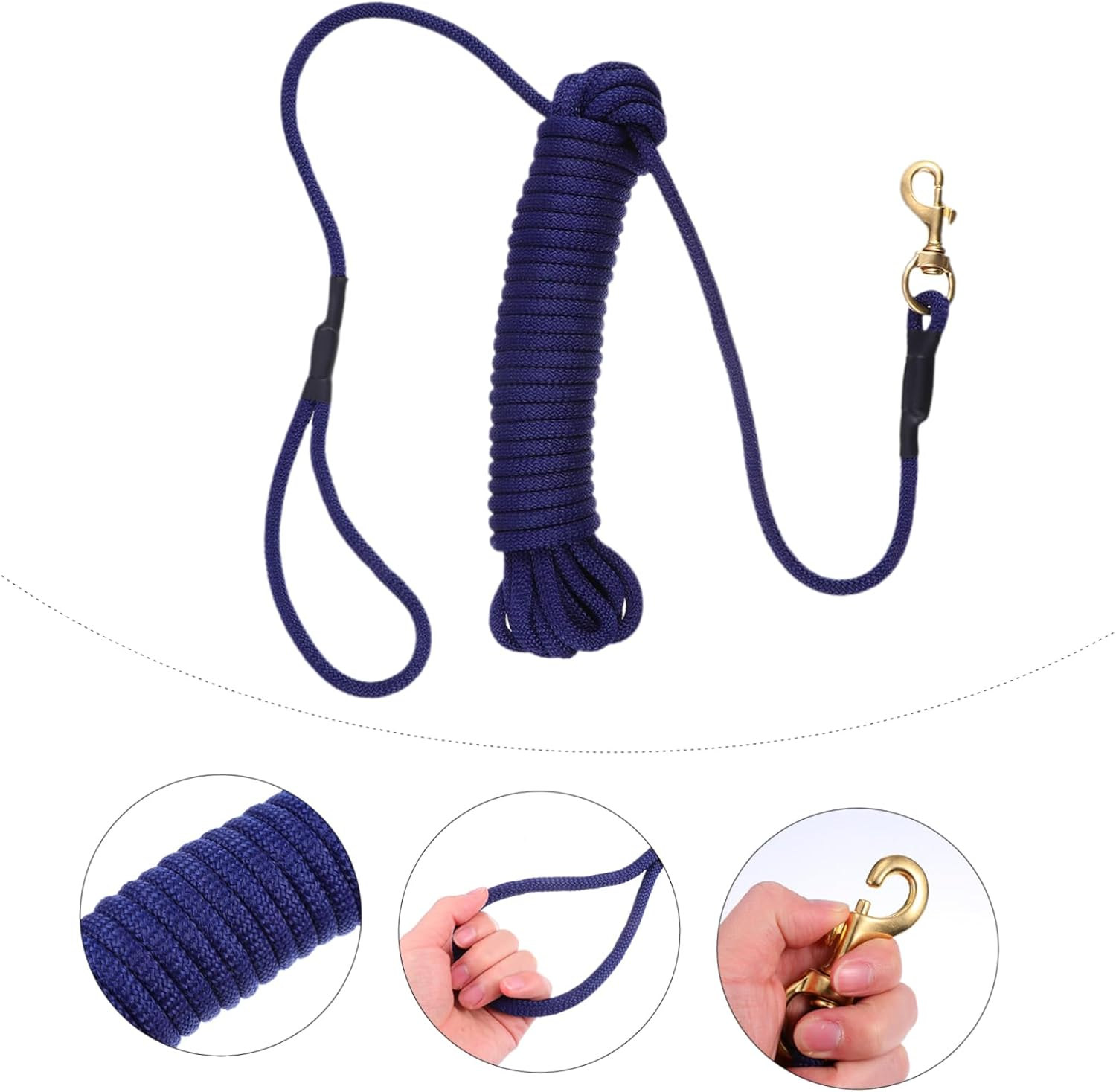 Thick Dog Leash for Outdoor Training Bite Resistant for Walking Running Hiking Camping Large Breeds Provides Control Safety - Blue image number 4