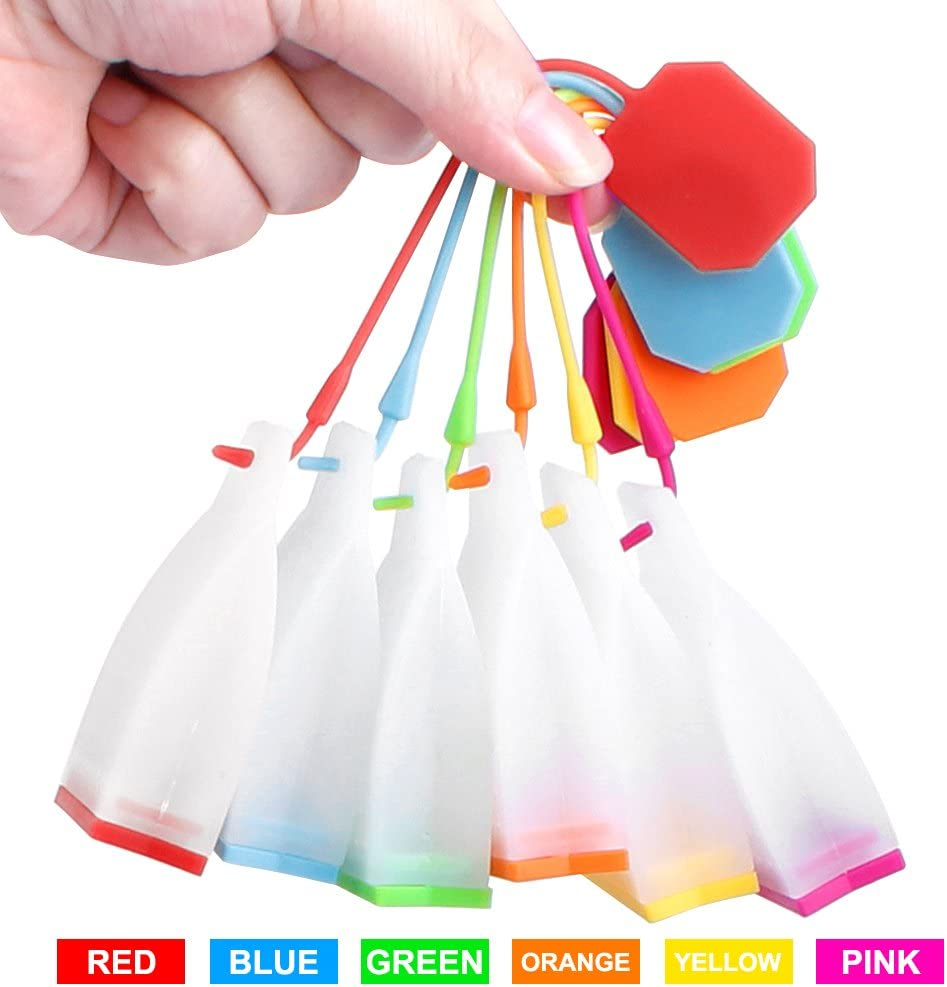 6 Pack Silicone Tea Infuser, Finegood Reusable Safe Loose Leaf Tea Bags Strainer Filter with Six Colors image number 2