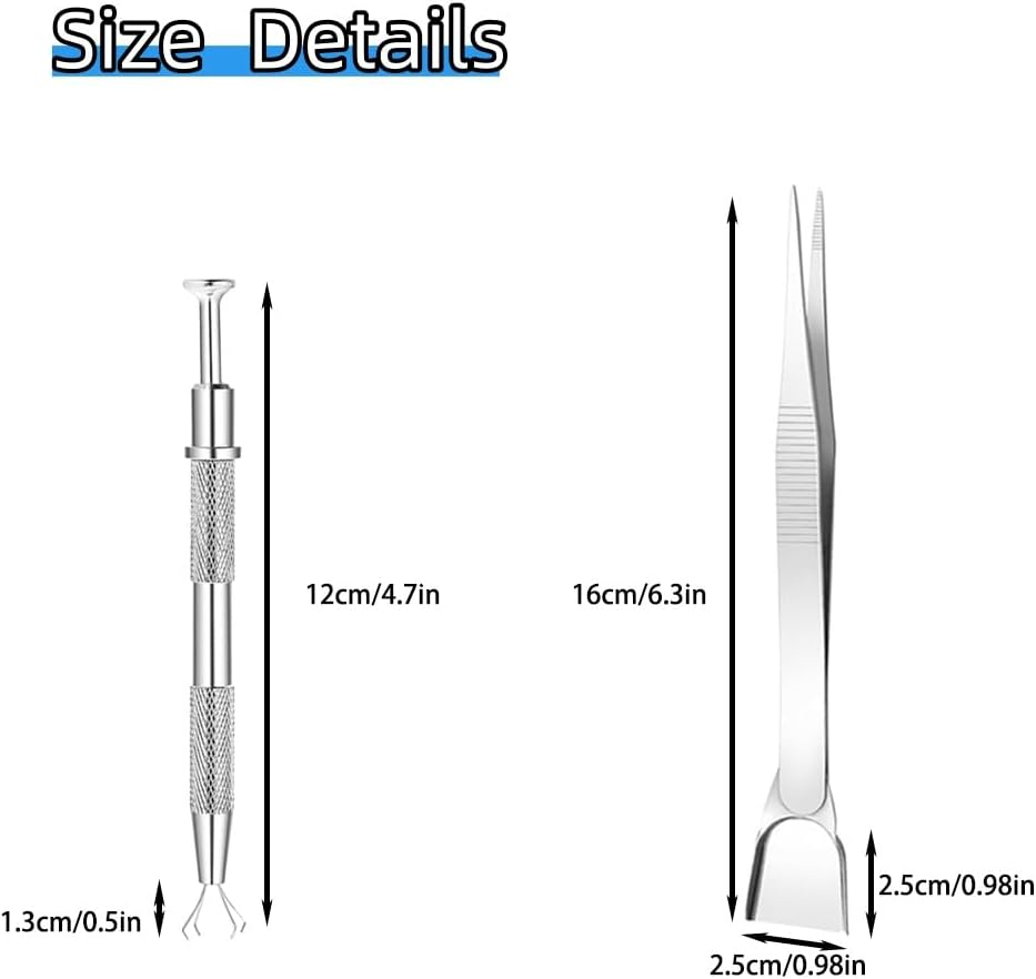 Cake Decoration Set, Cake Biscuit Decoration Items Include a Pearl Gripper with 4 Claws and Stainless Steel Cake Tweezers with a Shovel Head for Pearl Sprinkling Cake Biscuit Decoration Items（4Pcs） image number 1