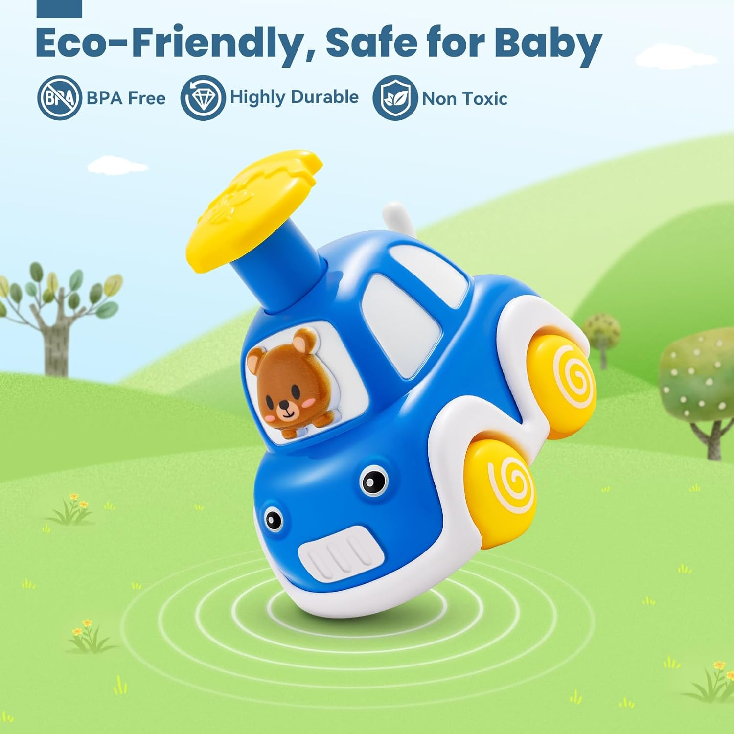 Press and Go Car Toys for Toddlers 1-3, 6 Pack Animal Baby Car Toys for 1 2 Year Old Boy, Push Go Friction Vehicle Toys for Infants 6-9-12-18 Months, One First Birthday Gifts for Boys Girls image number 6