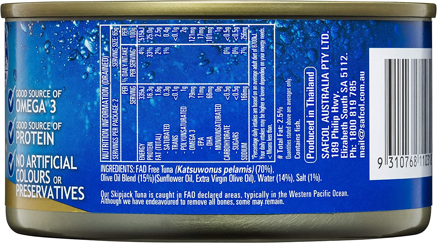 SAFCOL Tuna in Oil Italian Style 185G Can X 12