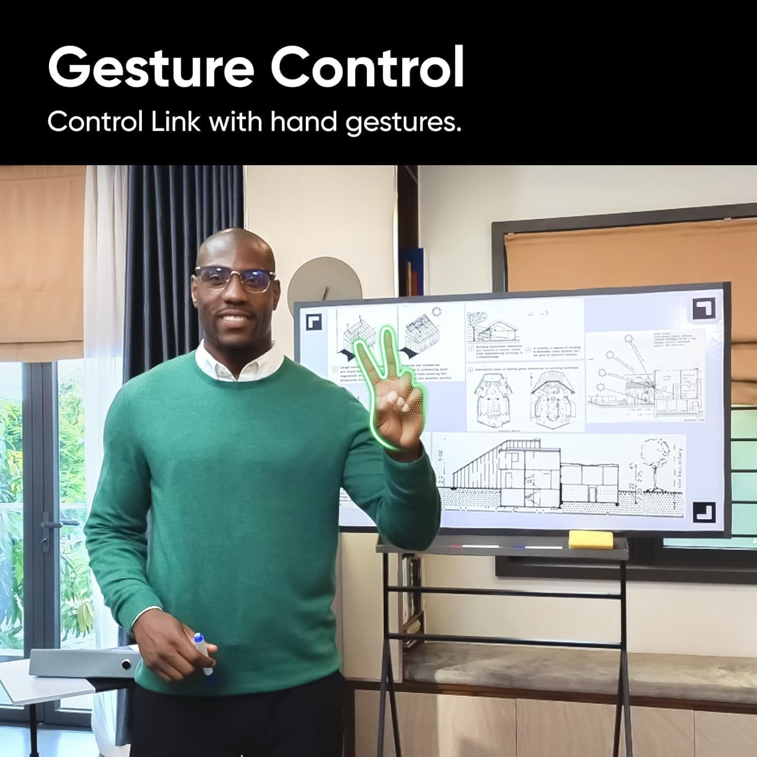 Insta360 Link 4K PTZ Webcam Kit with 1/2" Sensor, AI Tracking, Gesture Control, HDR, Noise Cancelling Microphones, Specialized Modes, Webcam for Laptop, Video Calls image number 6