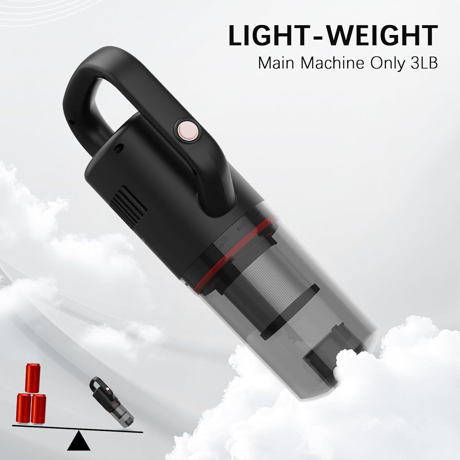 KEROMEE Cordless Vacuum Cleaner 3 in 1 Lightweight Hand-Held Stick Vacuum Small for Hard Floor Car Pet Hair Cleaning image number 6