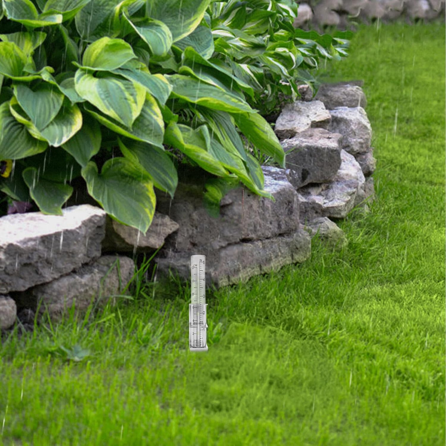 Stainless Steel Rain Gauge Bracket with Glass Measuring Device for Outdoor Patio Garden Weather-Resistant Rain Measuring Tool with Secure Mounting for Accurate Rainfall Readings image number 6