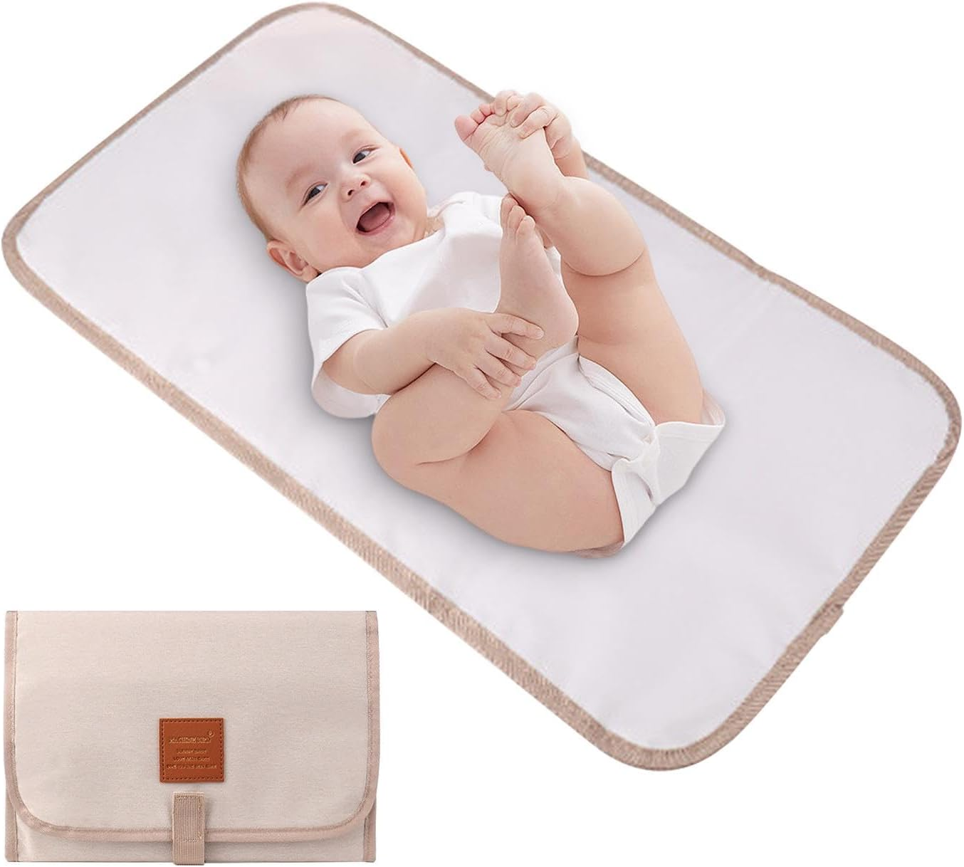 Portable Baby Changing Mat, Lightweight Foldable Travel Nappy Changing Pad, Waterproof Newborn Changer Pads for Home and Outdoor Use, Soft and Breathable image number 6