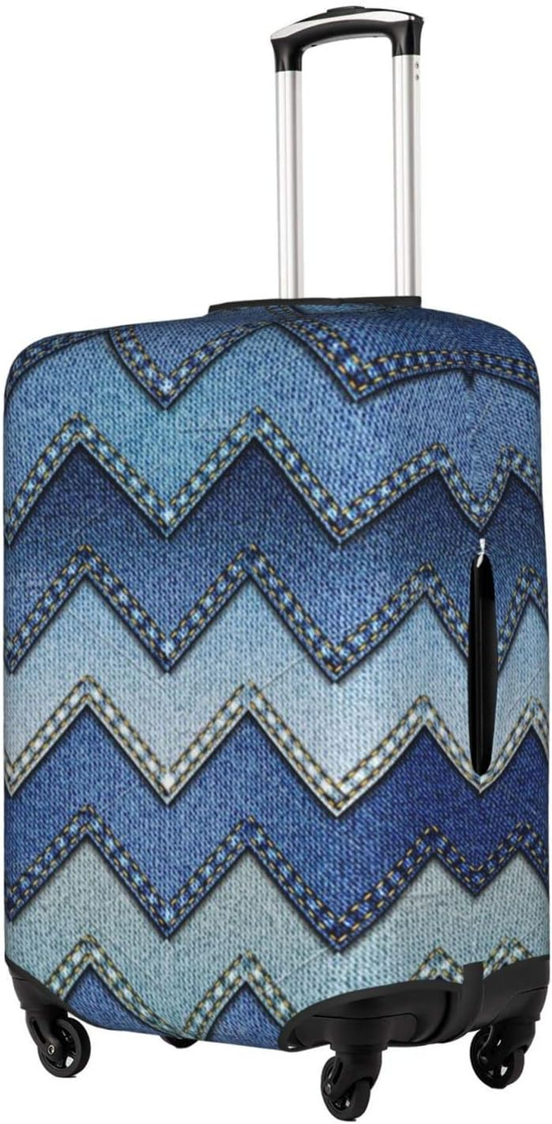 Gradient Blue Denim Luggage Cover Anti-Scratch Suitcase Protector Fits 18-32 Inch Luggage image number 2