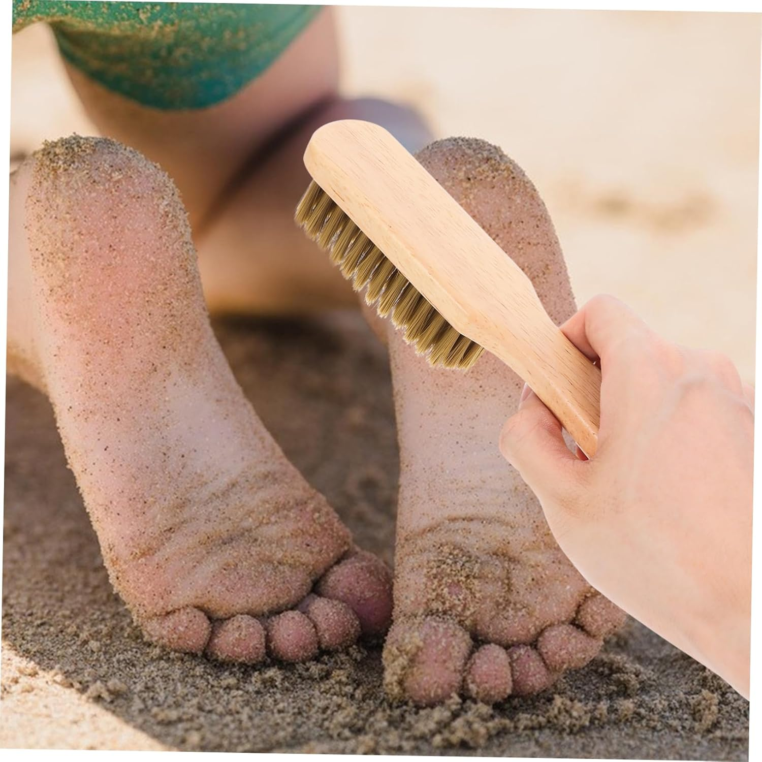 Totority Sand Removal Beach Brush Set - 2Pcs Soft Brushes for Cleaning Surf and Sand, Birch Handle image number 2