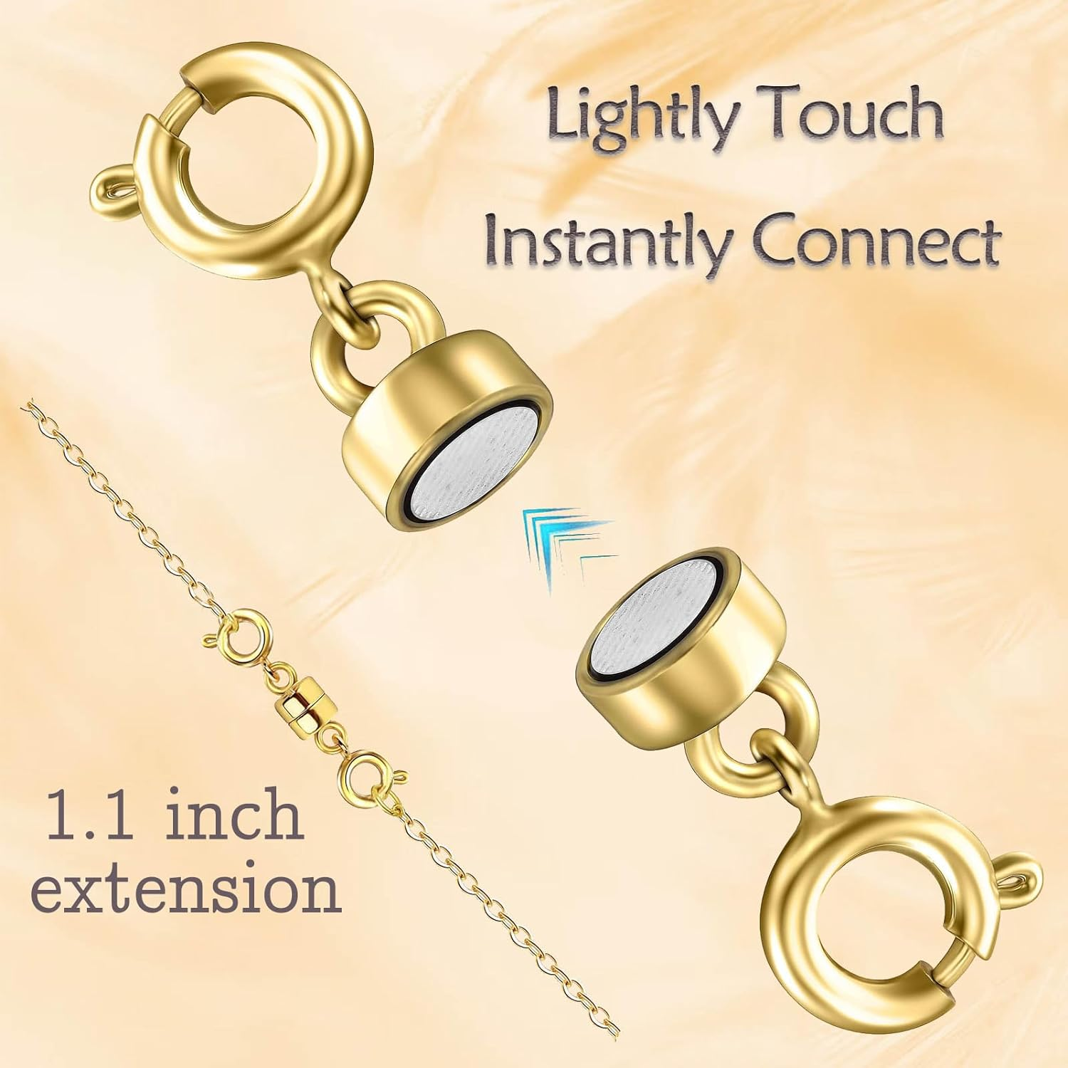 Qulltk Double Magnetic Necklace Clasps and Closures 14K Gold and Silver Bracelet Extender Jewelry Clasps Converters for DIY Jewelry Making - 16Pcs | 8Gold  8Silver image number 6
