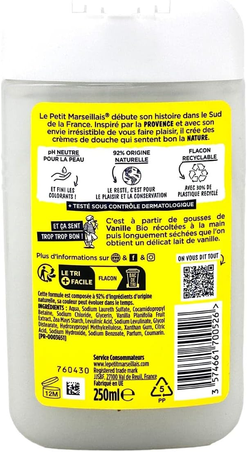 Le Petit Marseillais Shower Gel with Vanilla Milk 3 X 250 Ml from France image number 4